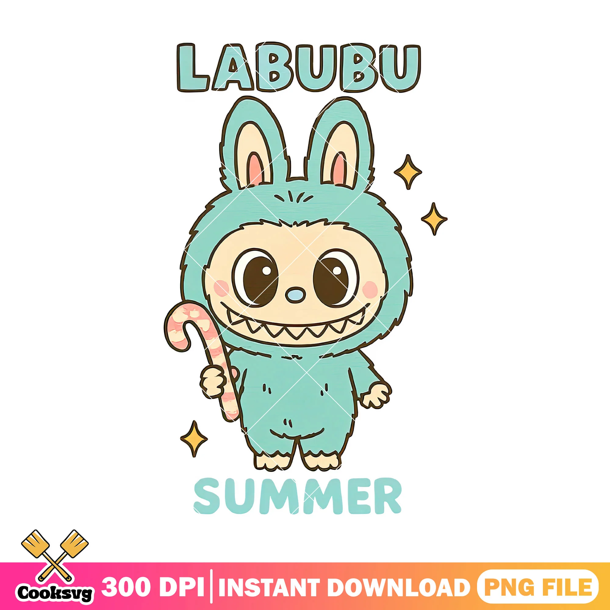 Labubu in summer png, labubu art png, labubu popmart png