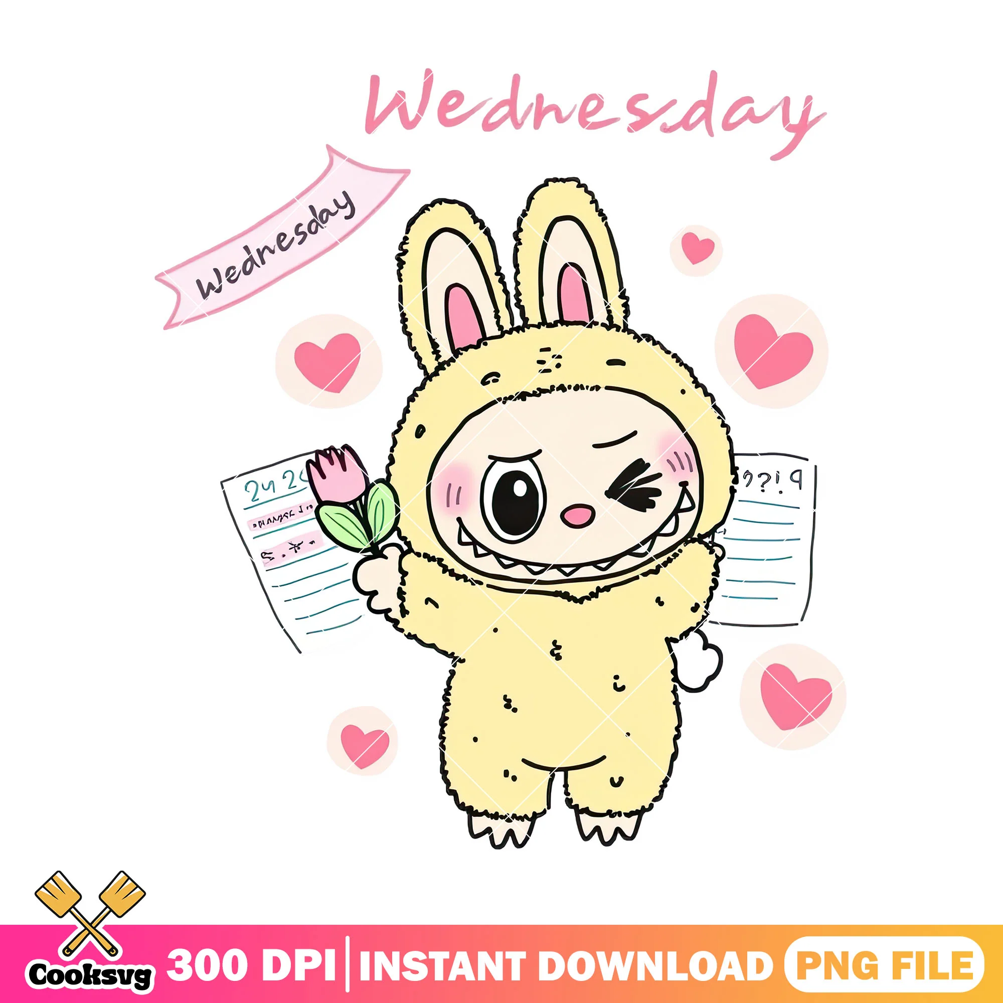 Labubu in wednesday png, cute labubu png, labubu hehe png