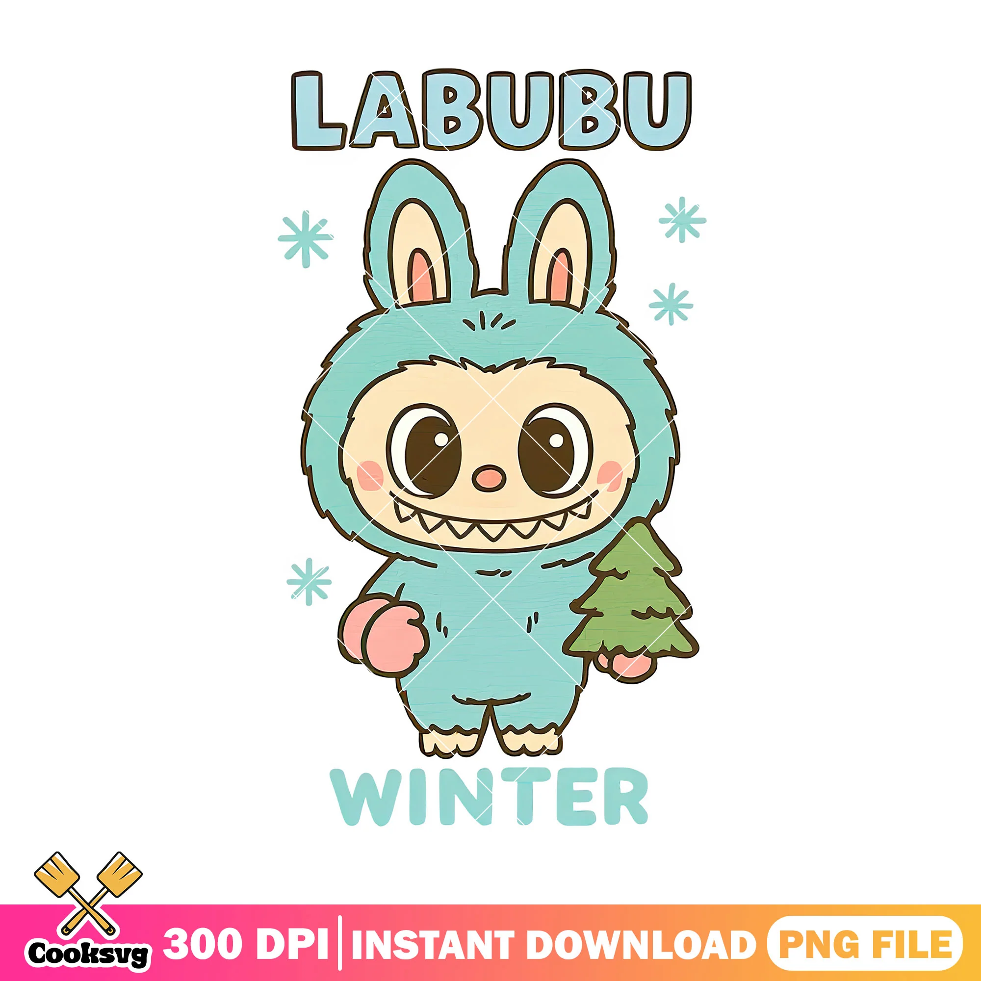 Labubu in winter png, labubu monster png, popmart labubu png