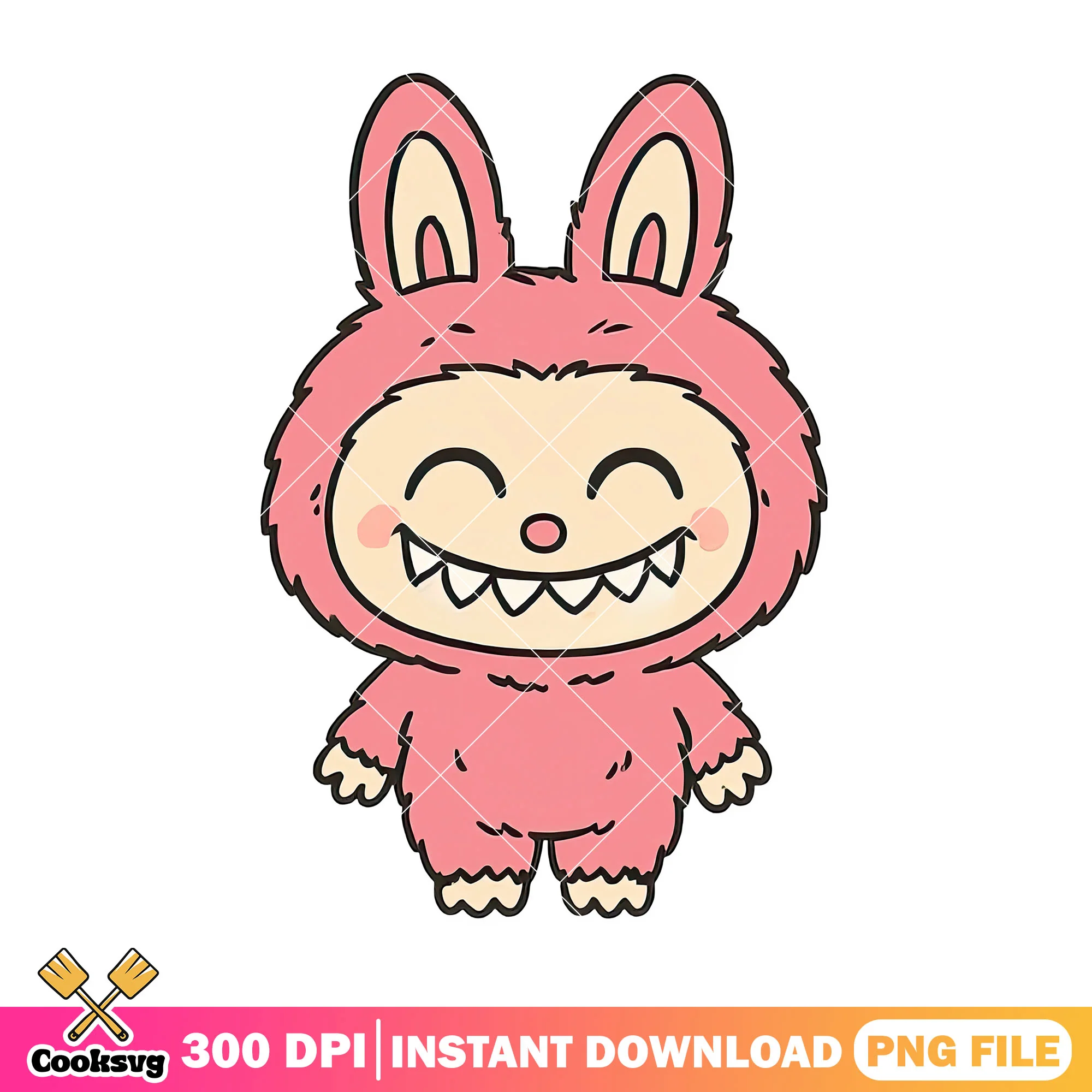 Labubu is smilling png, labubu near me png, hehe labubu png