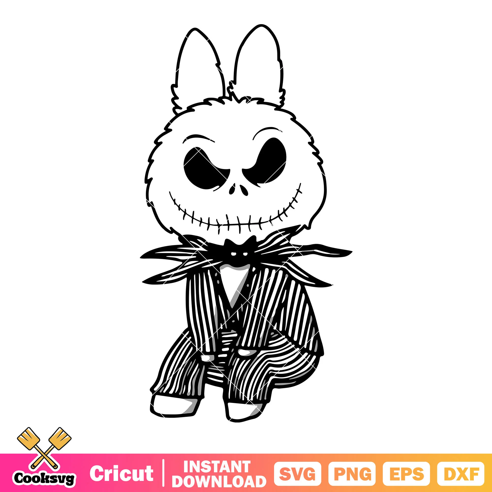 Labubu jack costume svg, jack skellington svg, labubu costume svg
