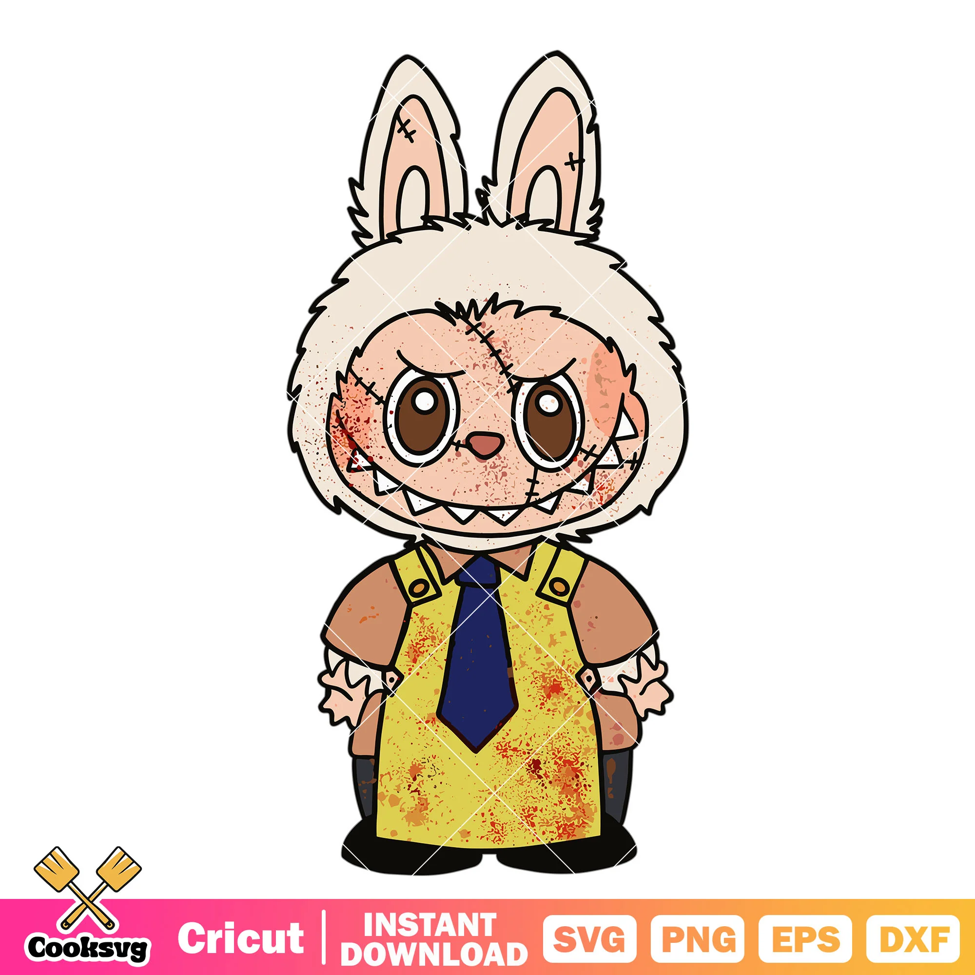 Labubu killer man svg, labubu clothers svg, halloween labubu svg