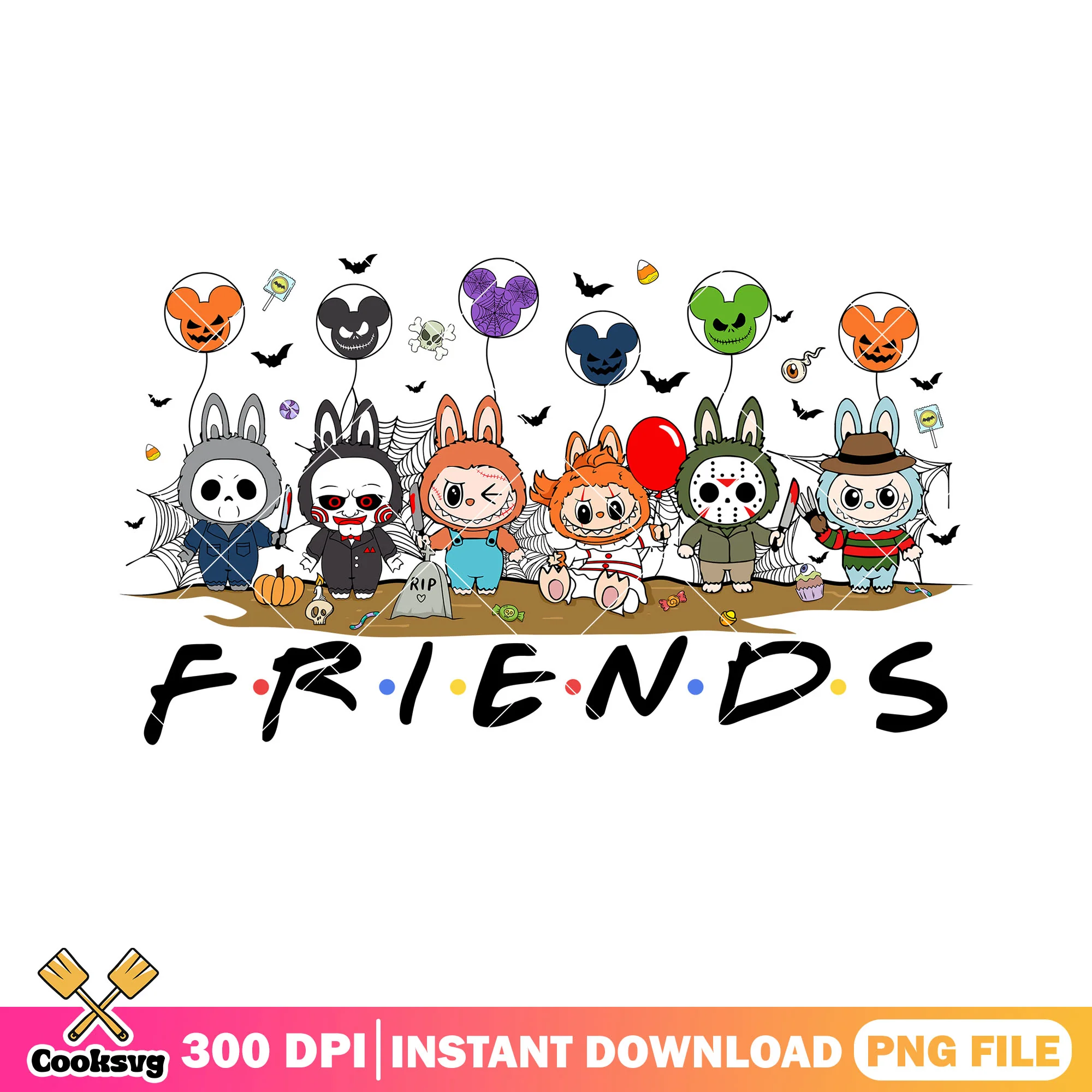 Labubu killers friends png, pink labubu png, spirit halloween png