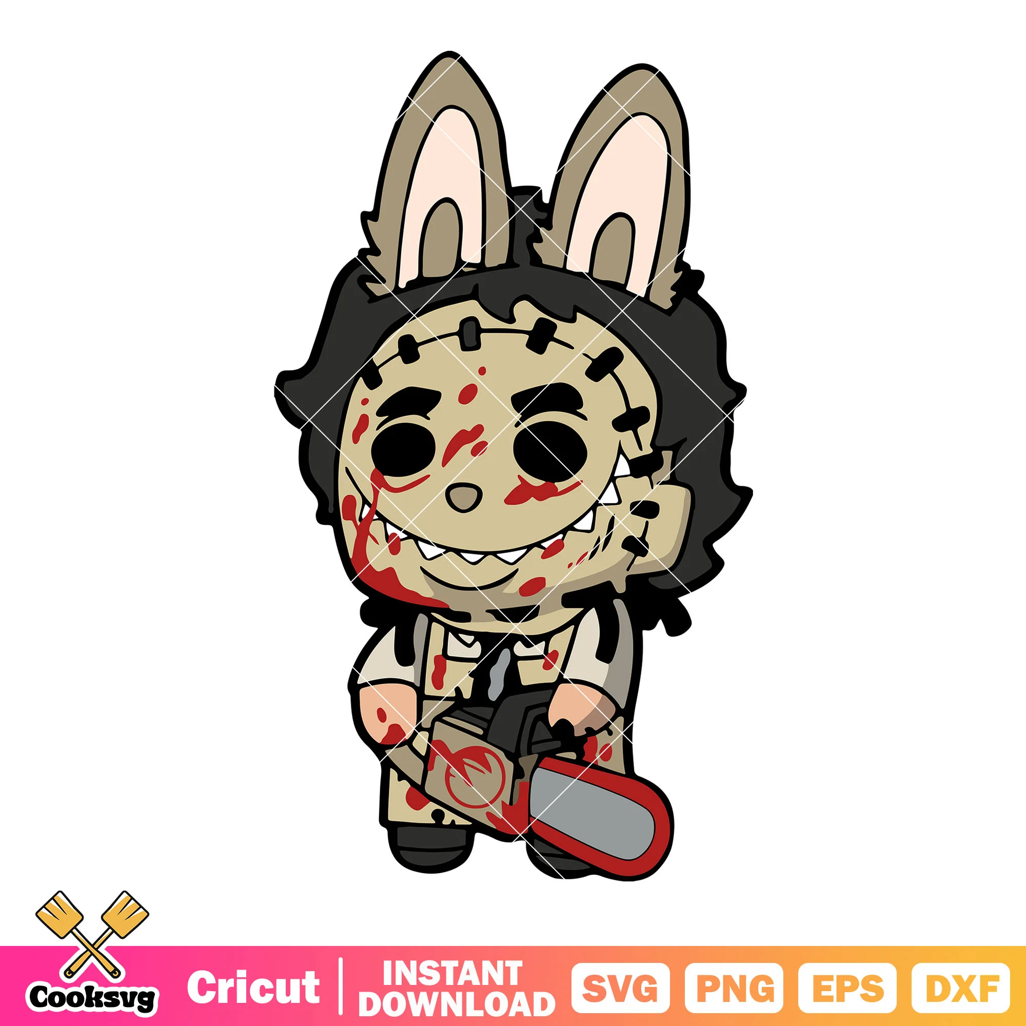 Labubu Leatherface costume svg, Leatherface svg, labubu halloween svg