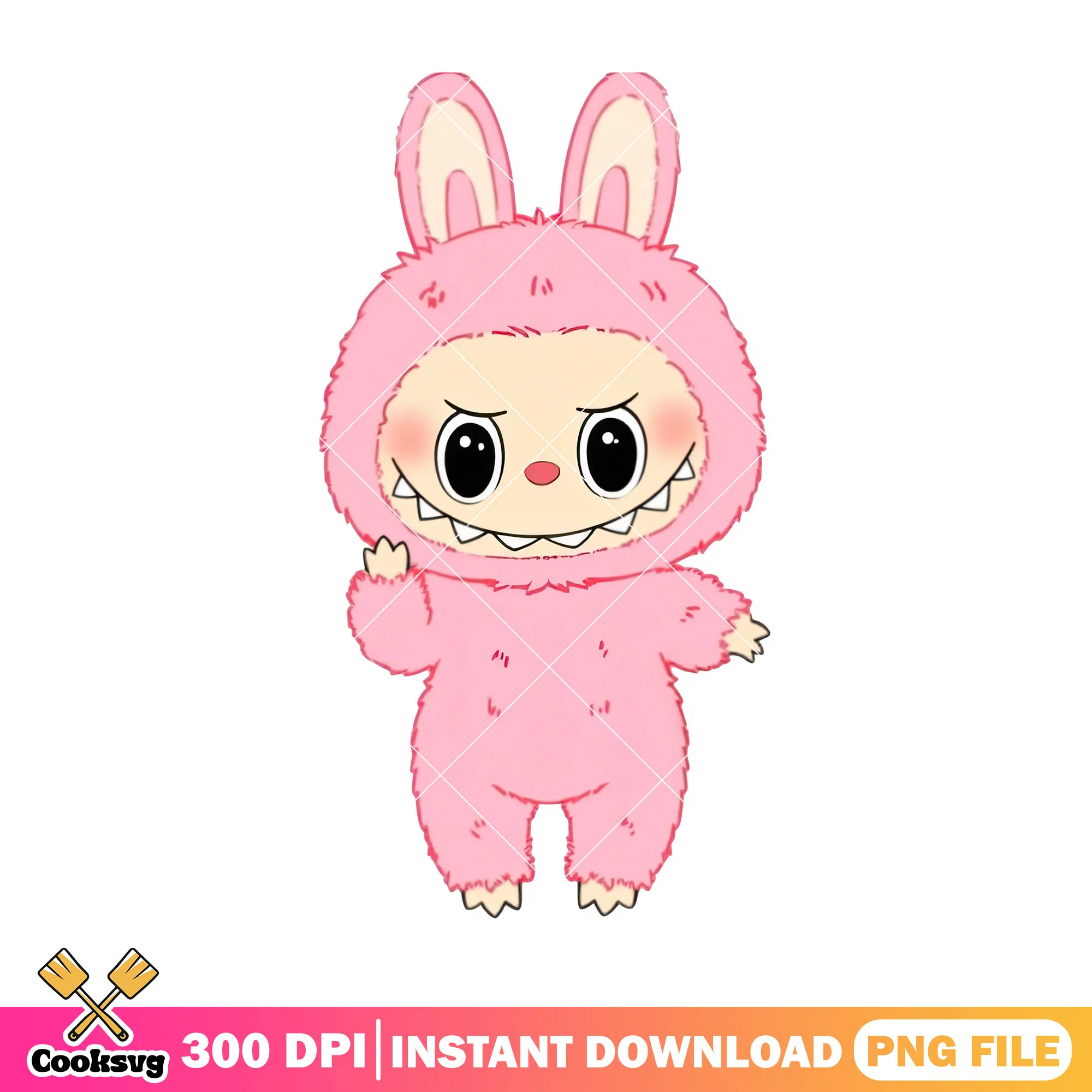 Labubu monster design png, labubu pink png, labubu hehe png