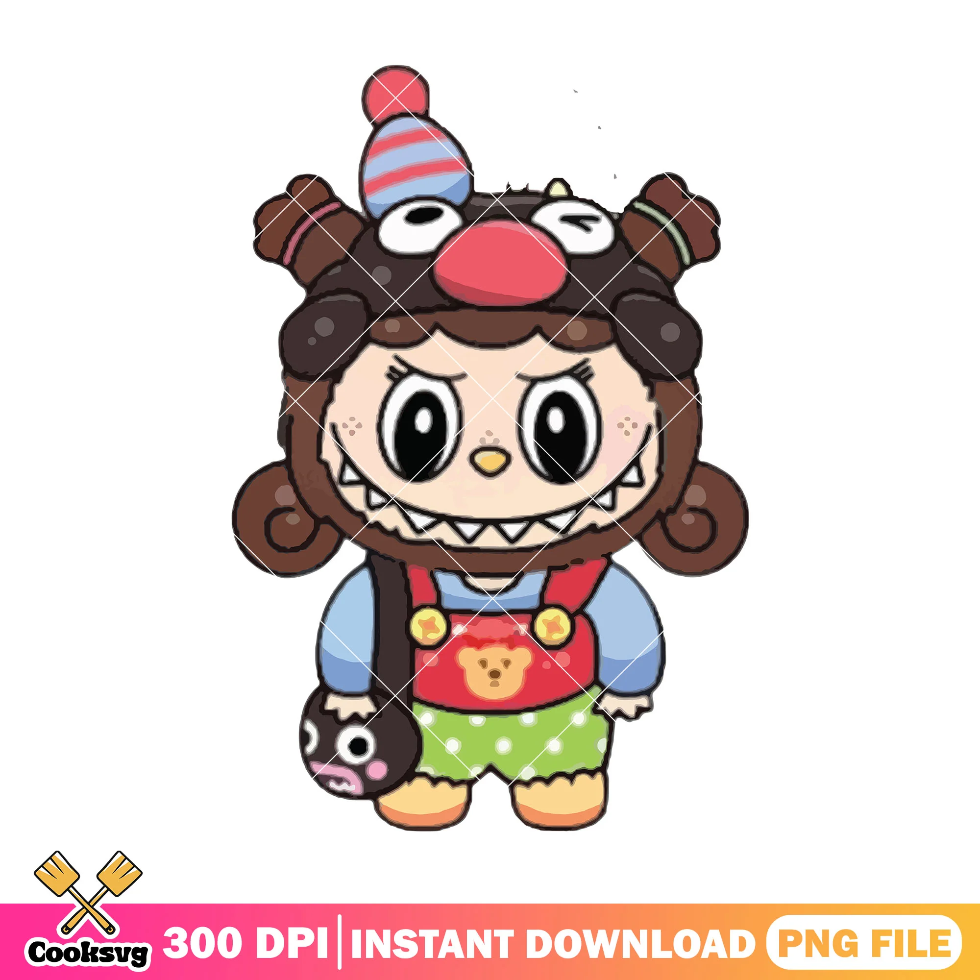 Labubu monster nice outfit png, labubu costume png, labubu plush png