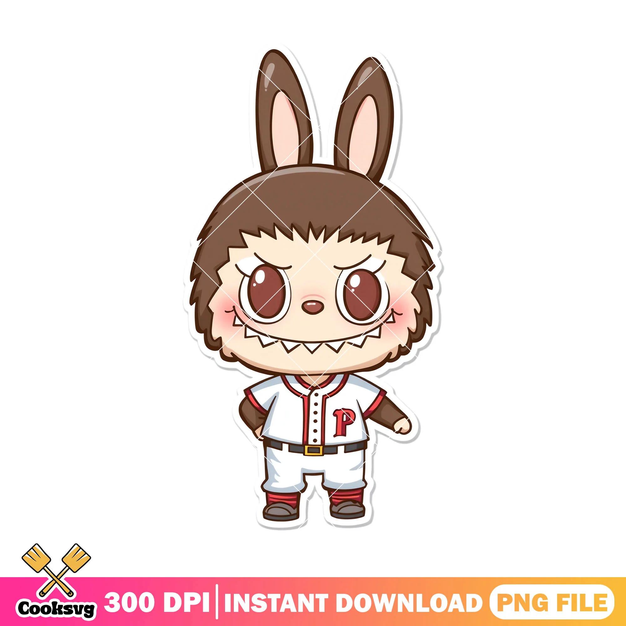 Labubu monster nice outfit png, labubu hehe png, labubu brown png
