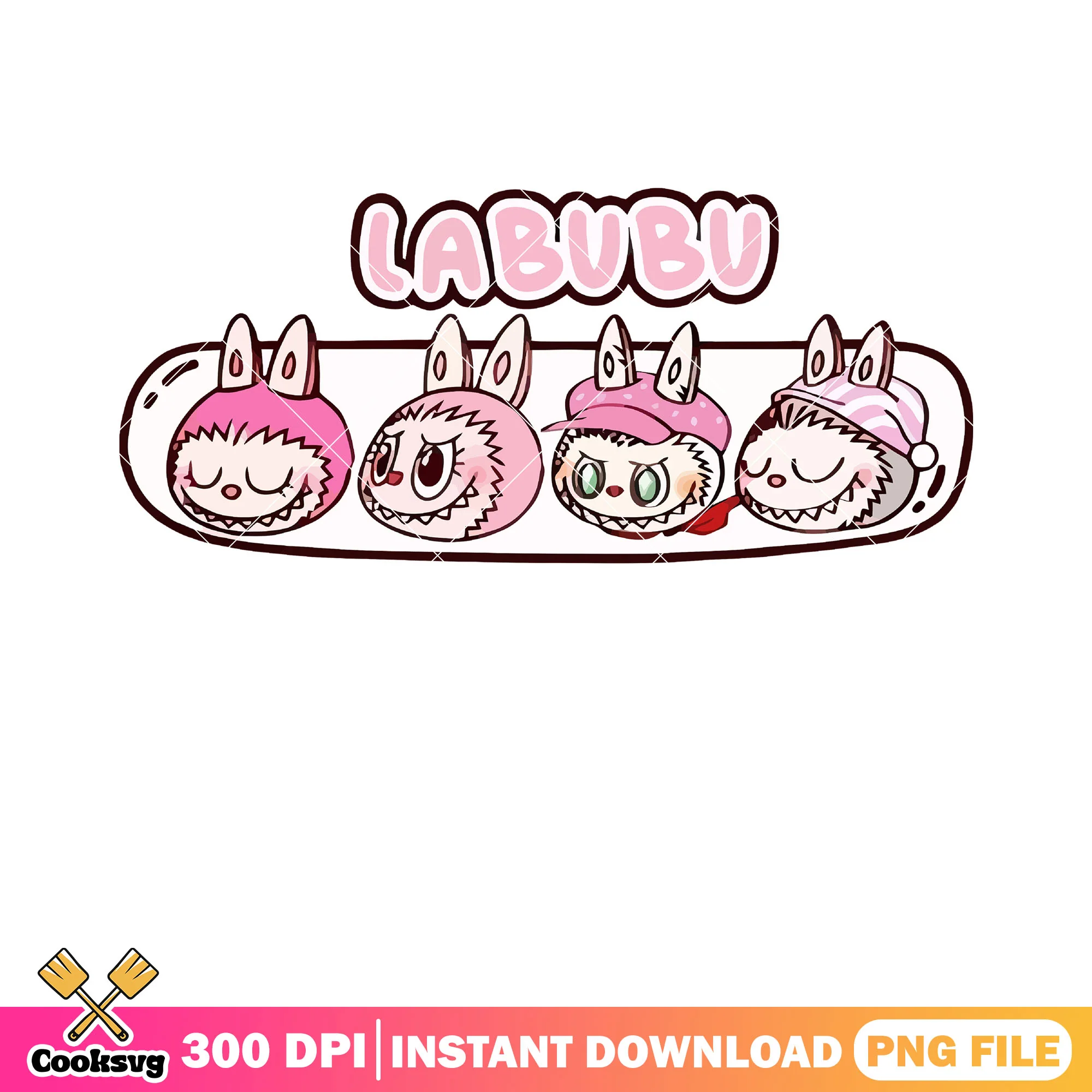 Labubu monsters cute png, labubu friends png, labubu happy png
