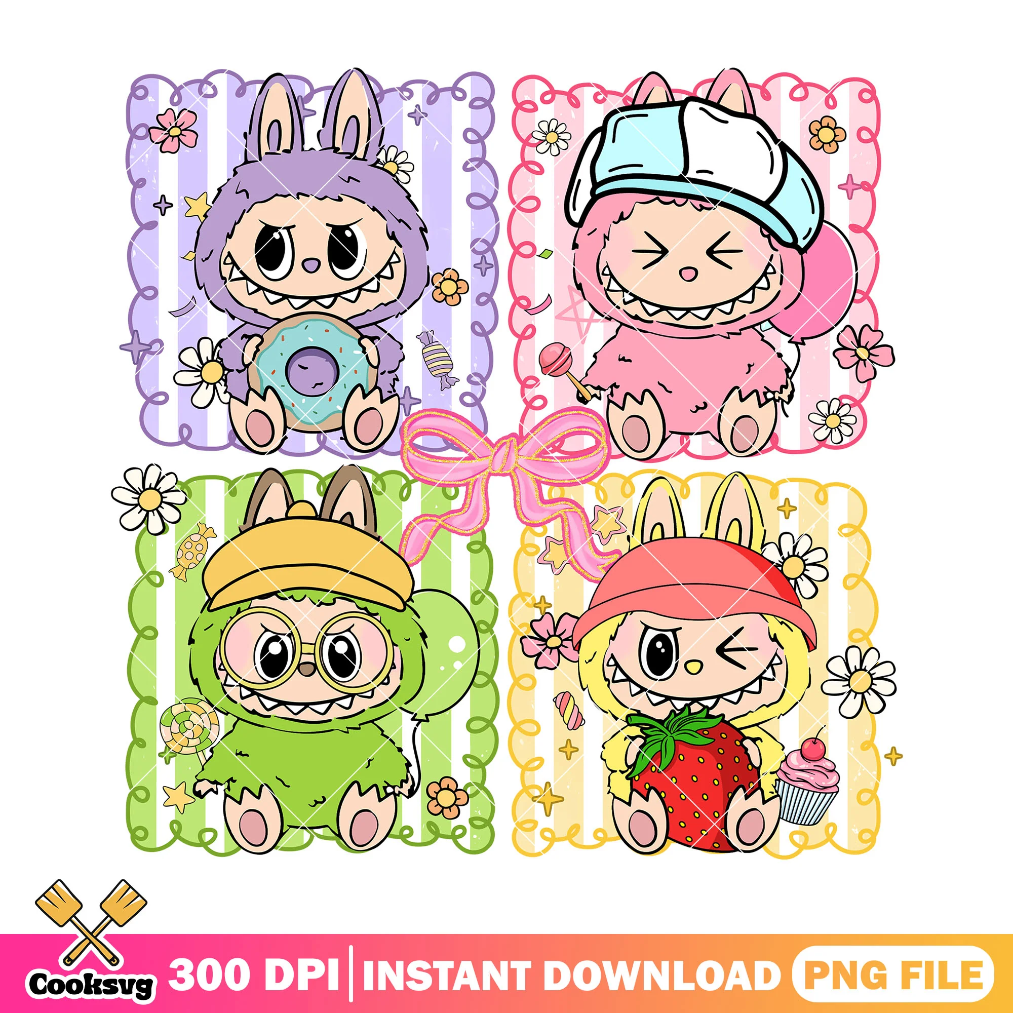Labubu monsters design png, labubu sitting png, labubu monster png