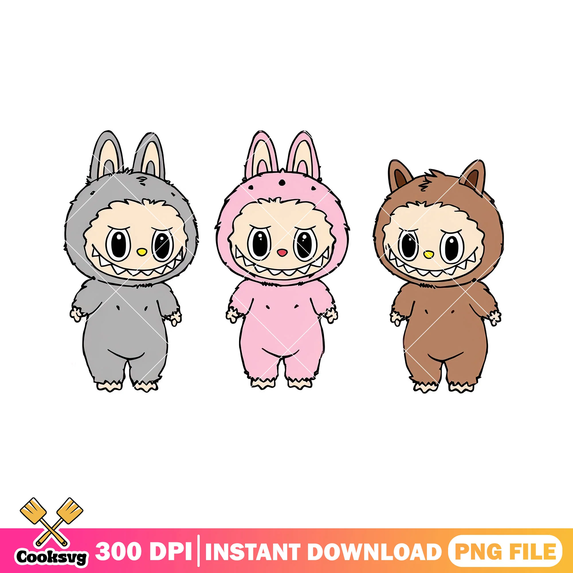 Labubu monsters png, labubu friends png, labubu colours png
