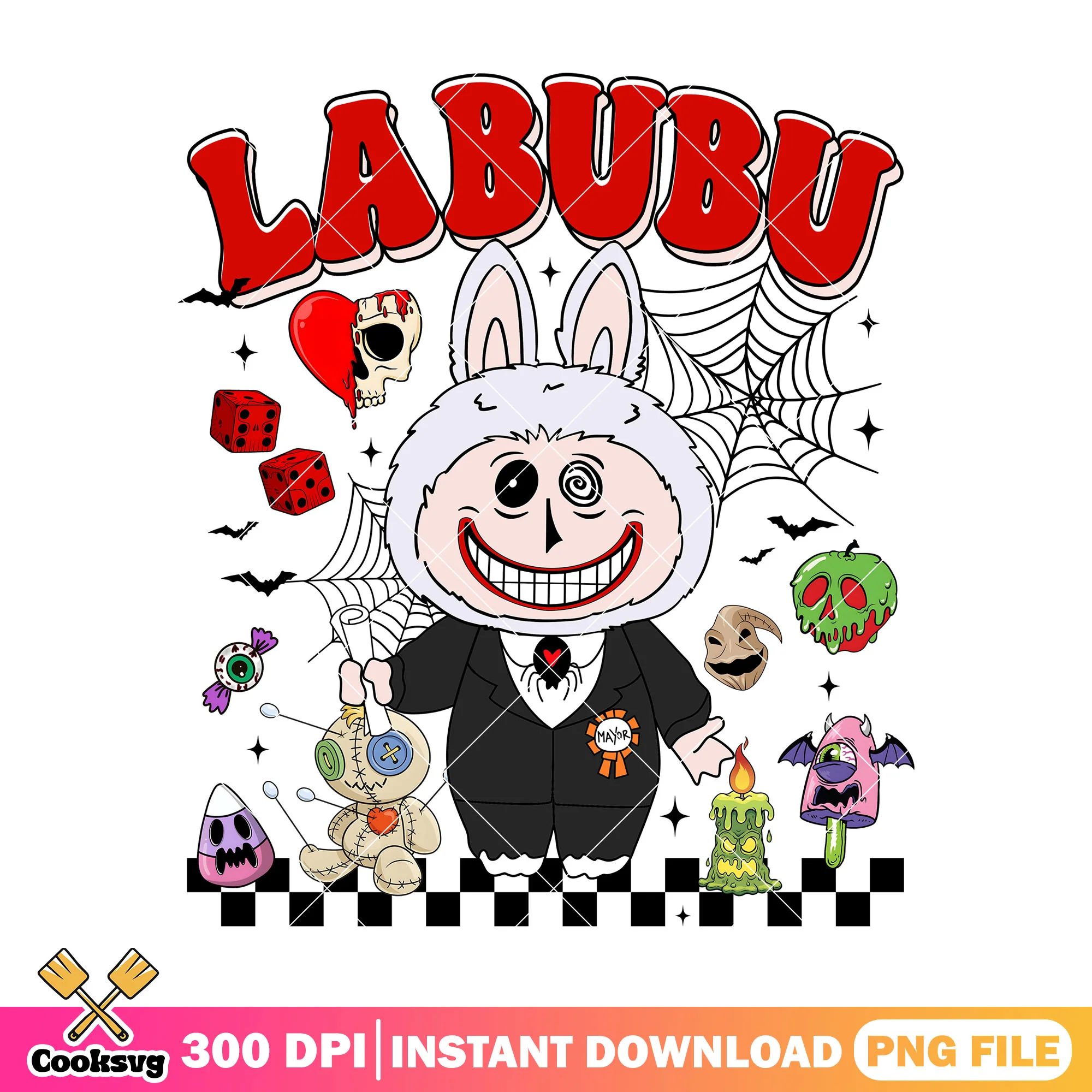 Labubu mr halloween png, halloween kills png, labubu doll png