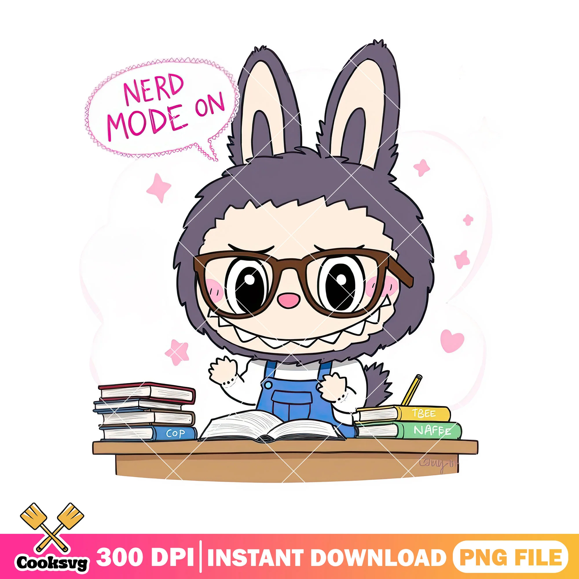 Labubu nerd mode on png, labubu pop mart png, labubu dolls png