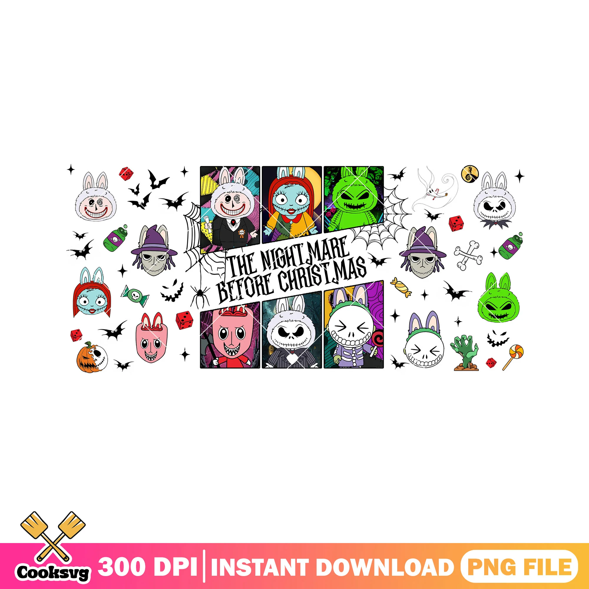 Labubu nightmare costumes png, nightmare before christmas png
