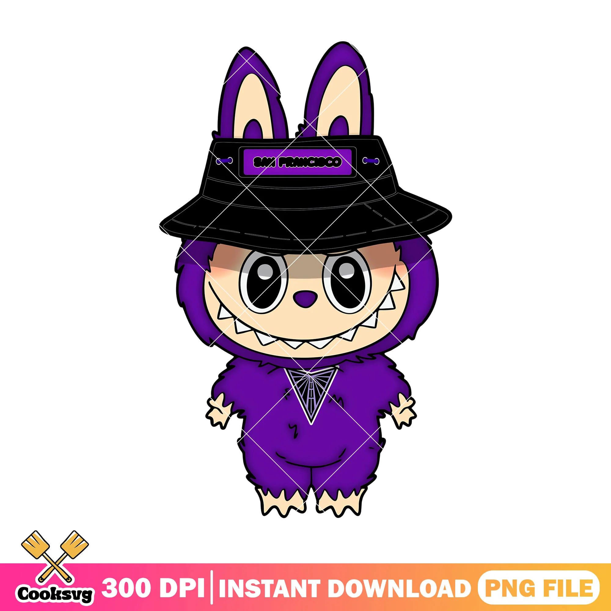 Labubu purple design png, labubu cute png, san francisco team png
