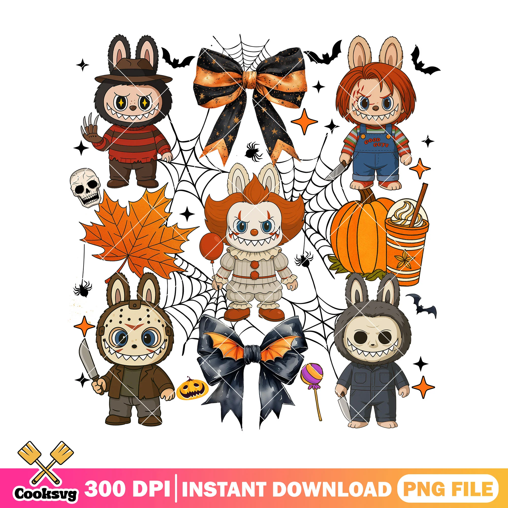 Labubu spooky style png, halloween labubu png, labubu cute png