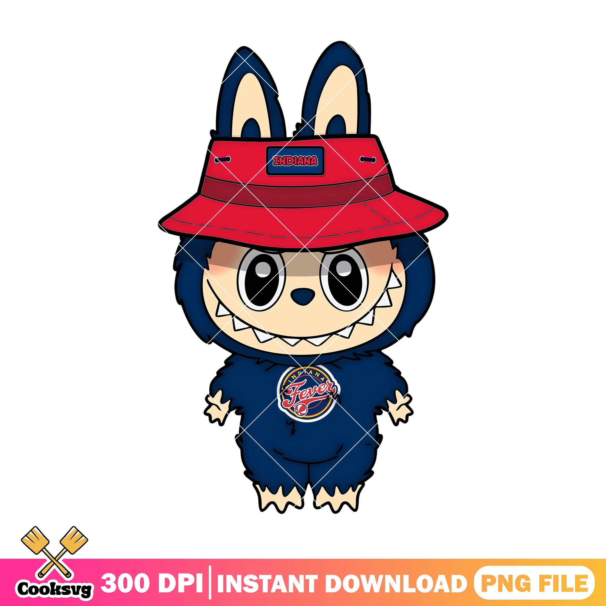 Labubu standing cute png, labubu baby png, indiana fever png