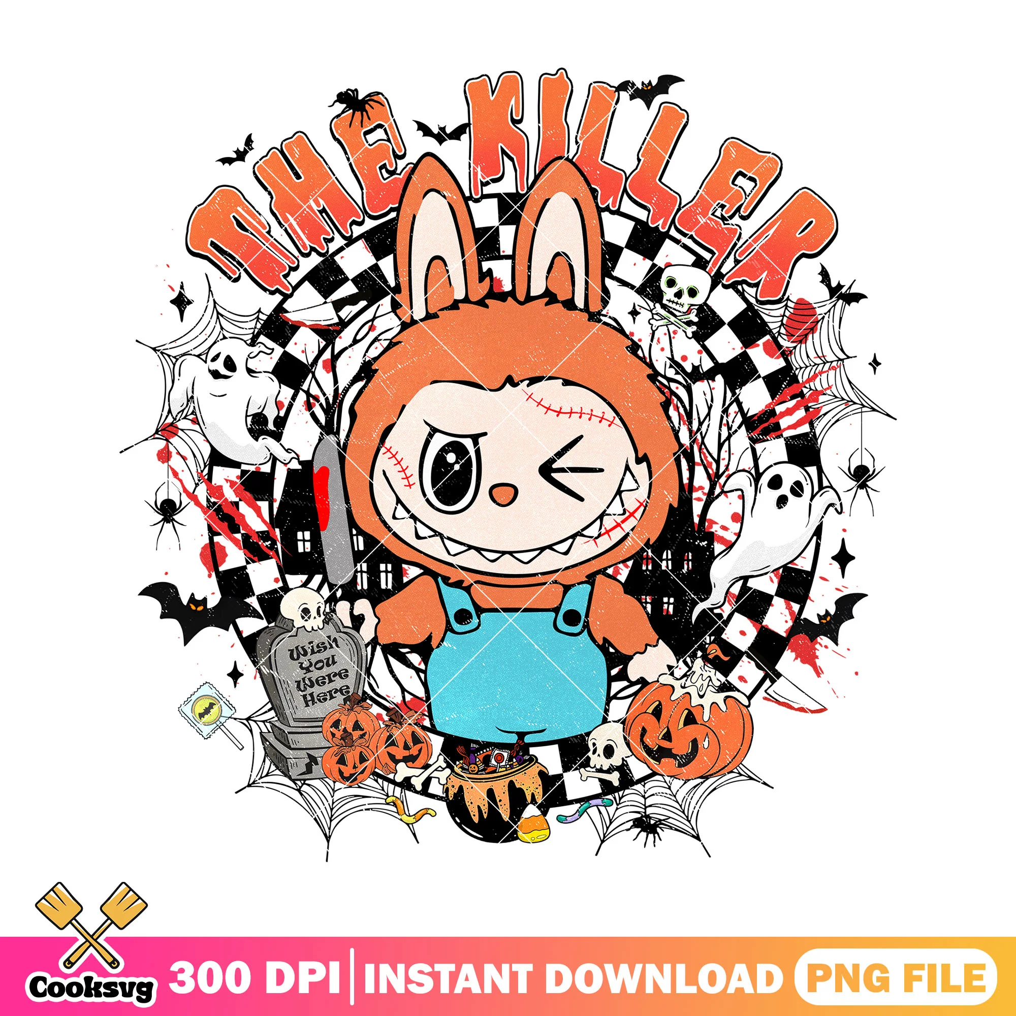 Labubu the killer png, chucky doll png, labubu original png