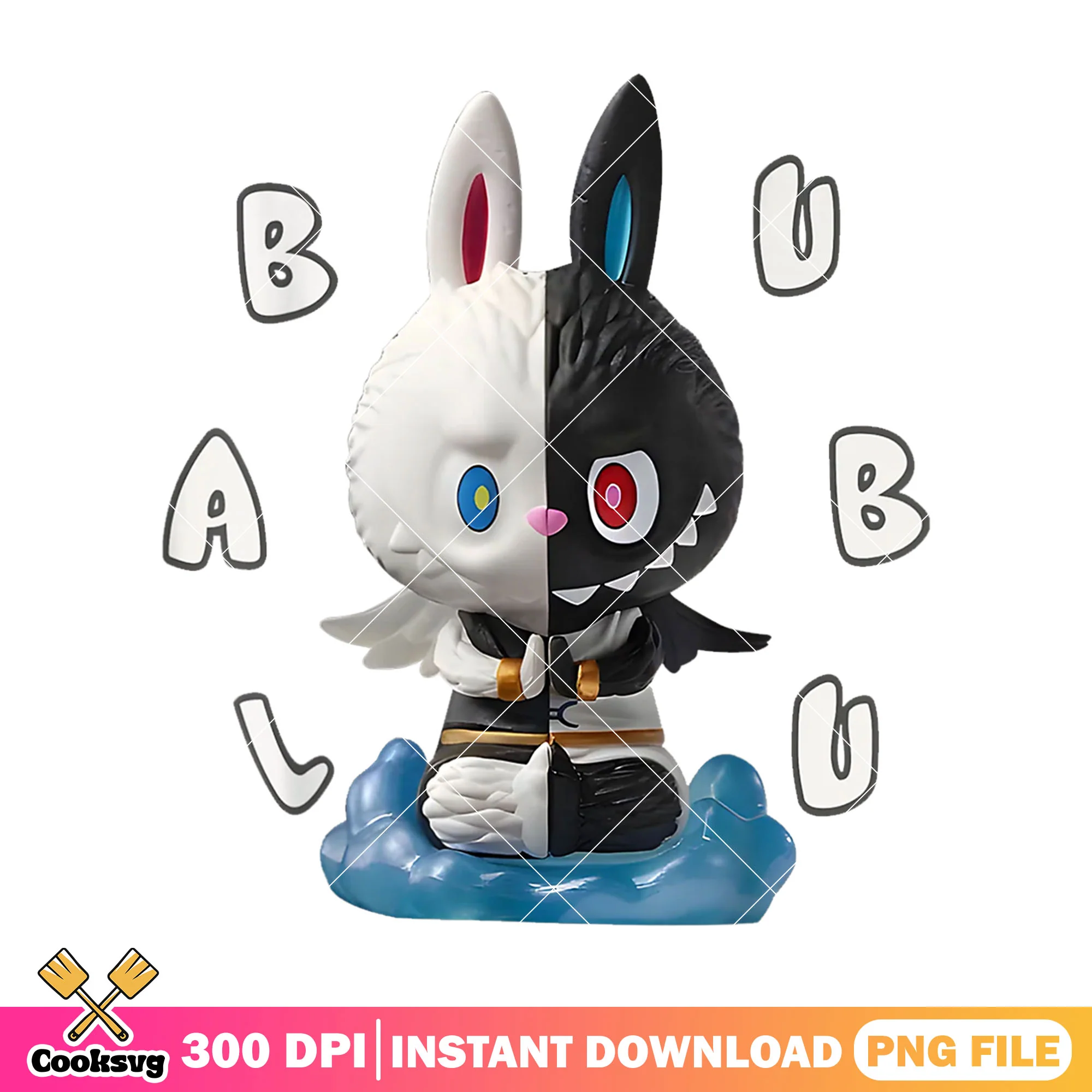 Labubu the monster two side png, labubu black png, labubu dolls png