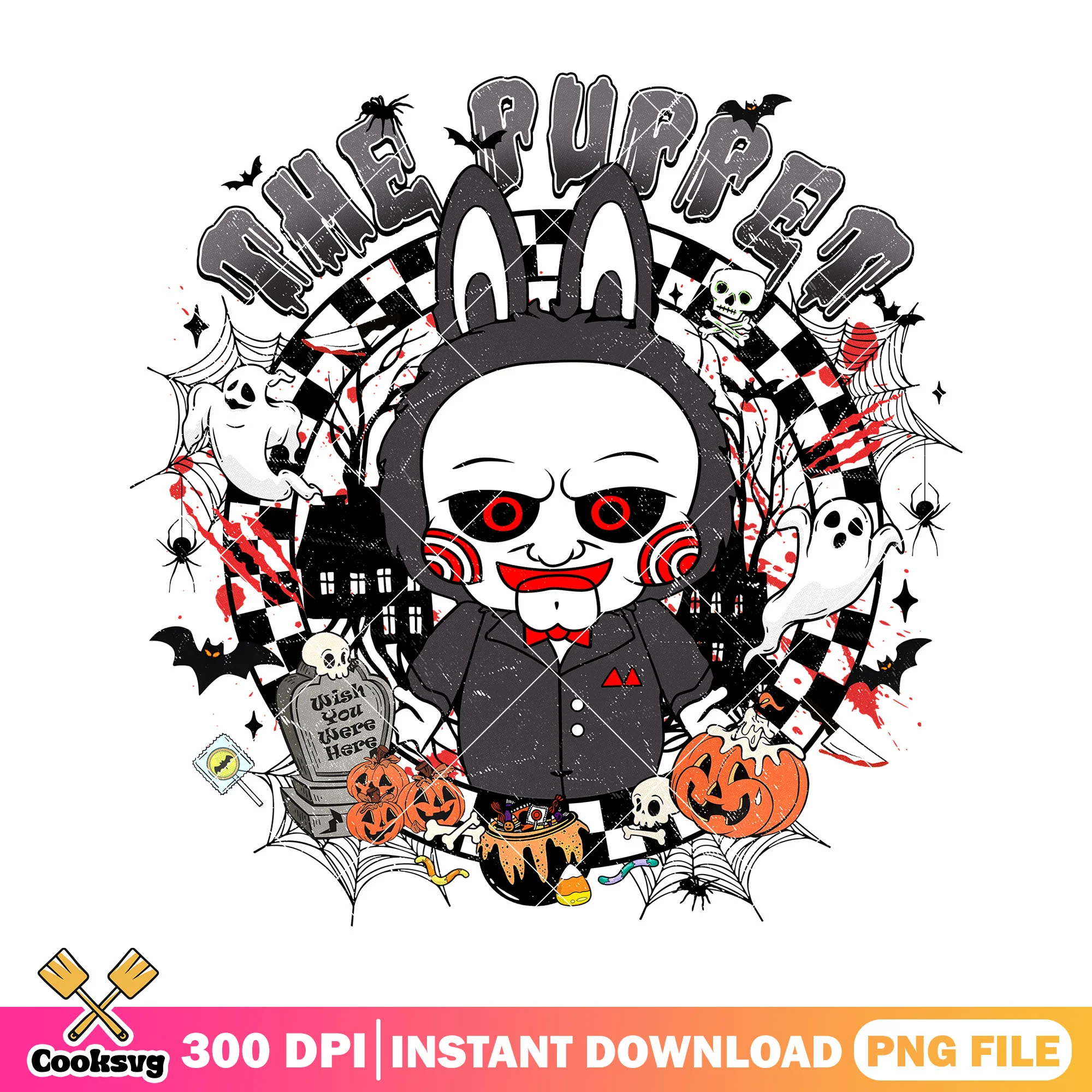 Labubu the puppet png, jigsaw movie png, labubu original png