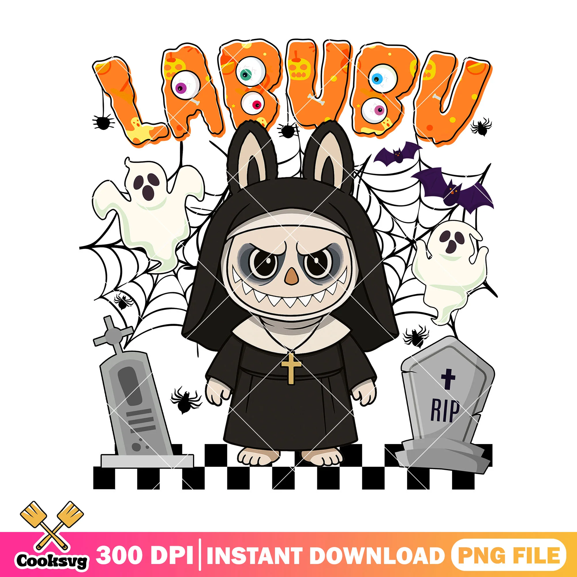 Labubu valak the nun png, labubu halloween png, labubu near me png