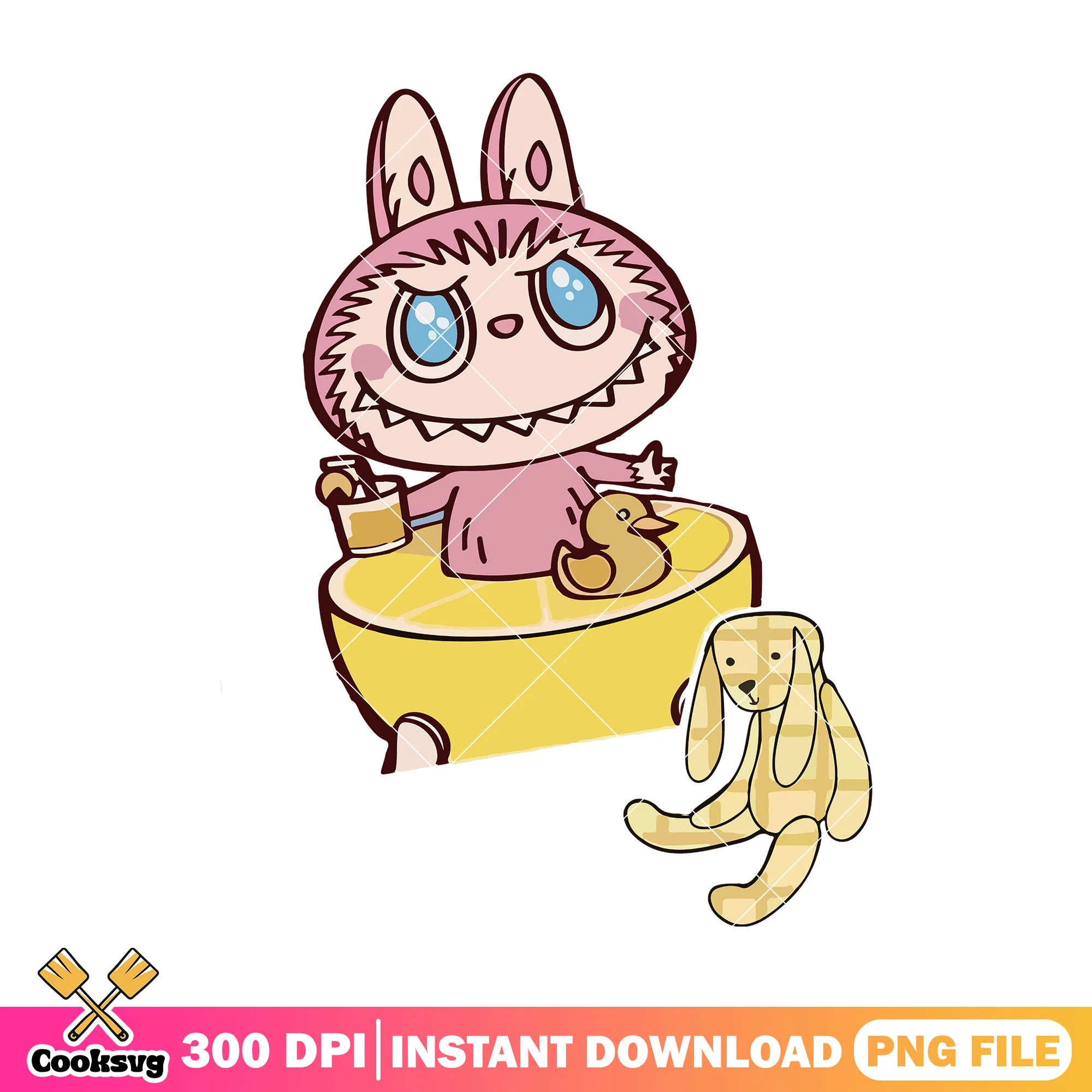 Labubu with lemon png, labubu pink png, labubu hehe png