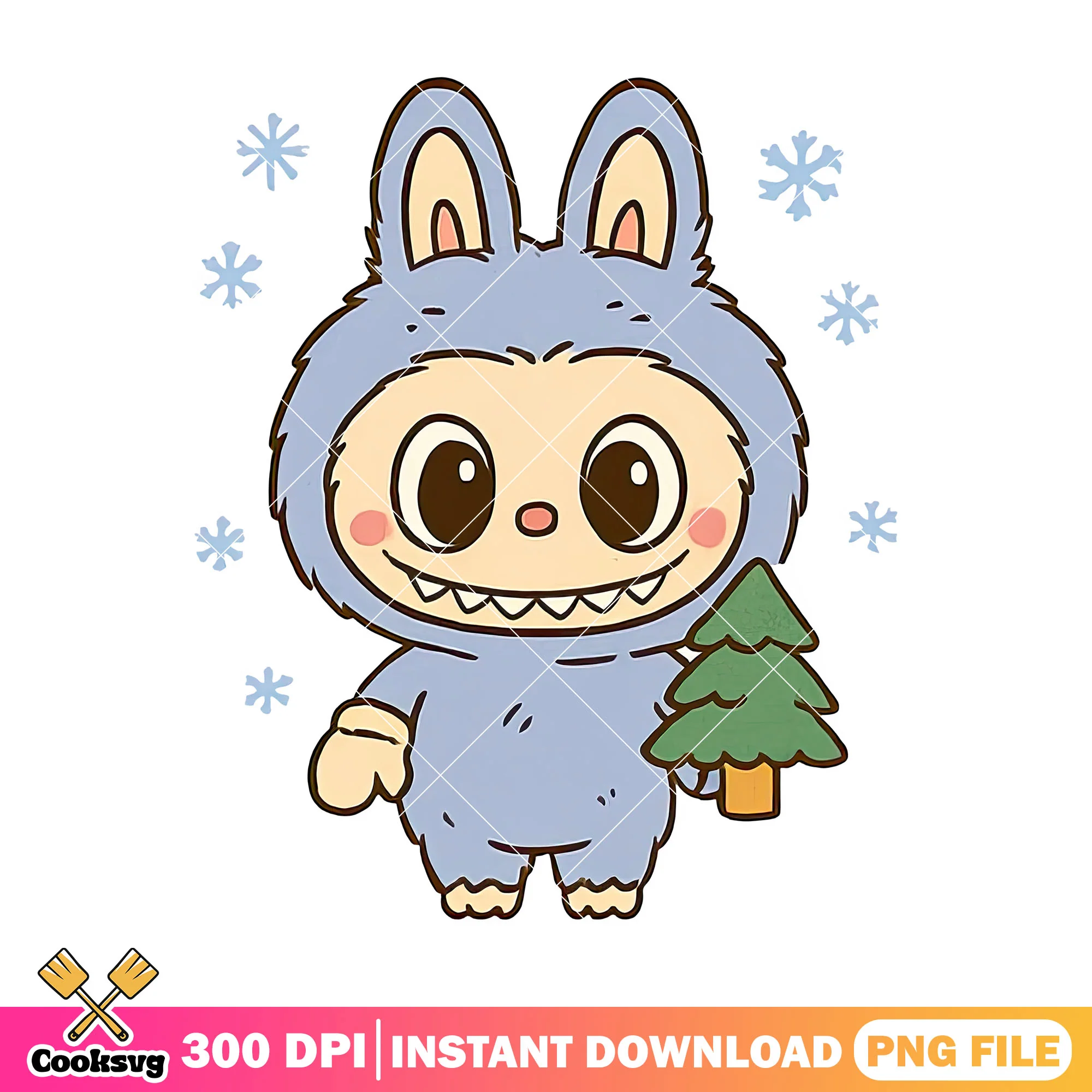 Labubu with pine tree png, labubu plush png, labubu coloring png