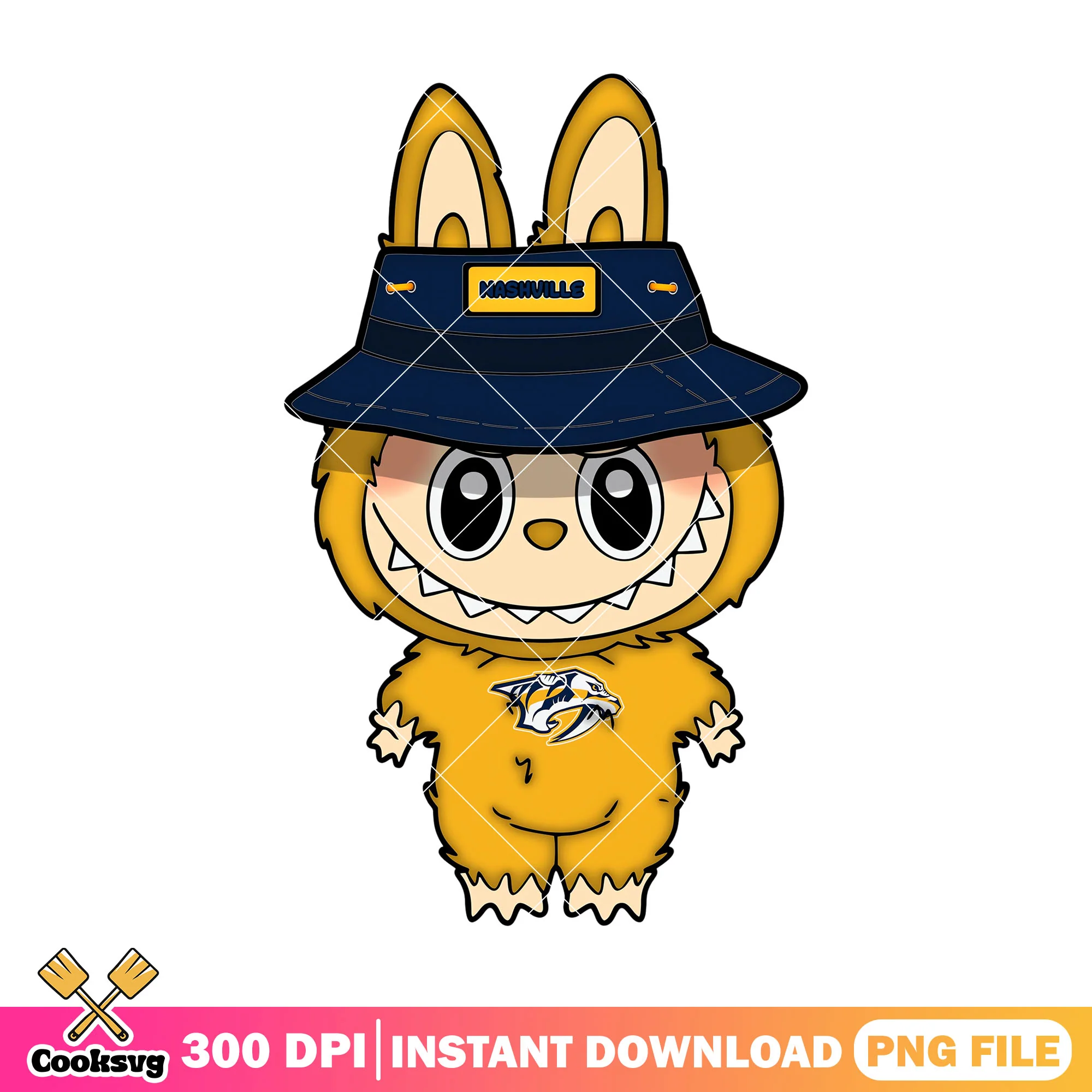 Labubu yellow monster png, labubu art png, nashville predators png