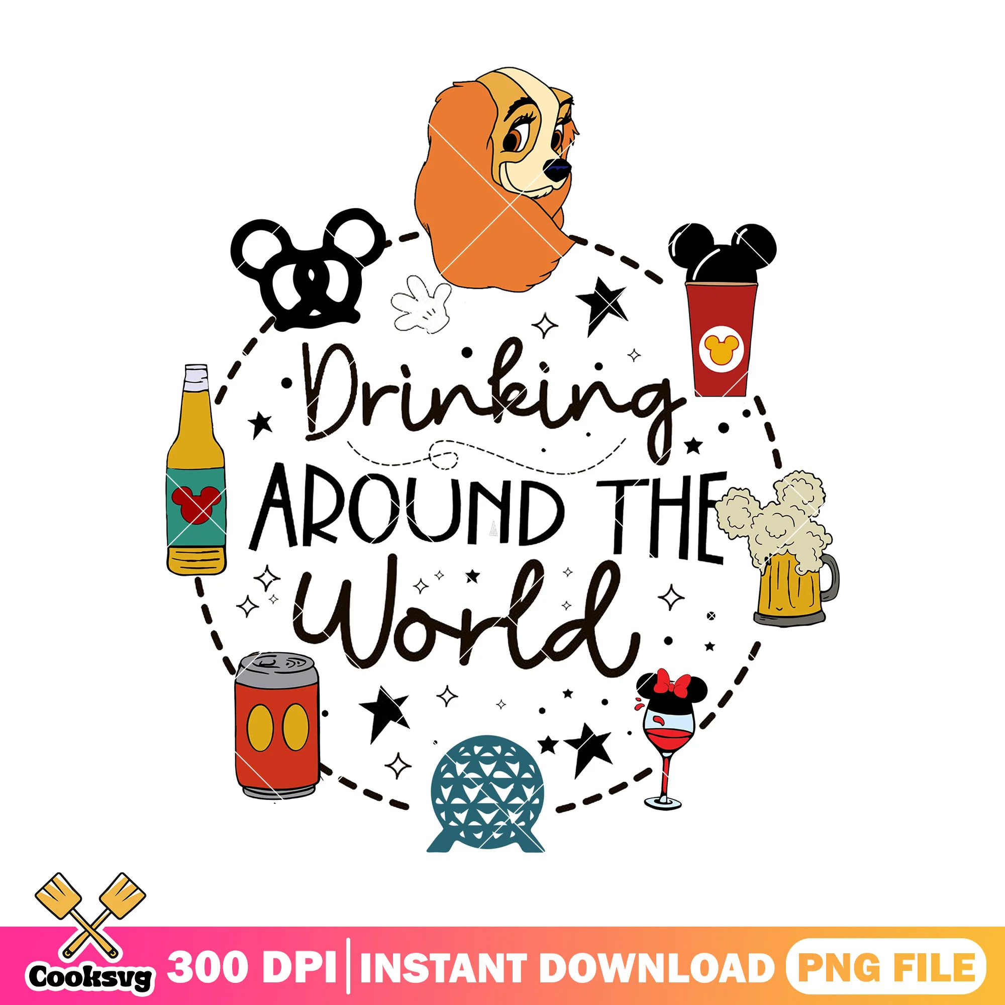 Lady drink world png, lady and the tramp png, disney drinks png