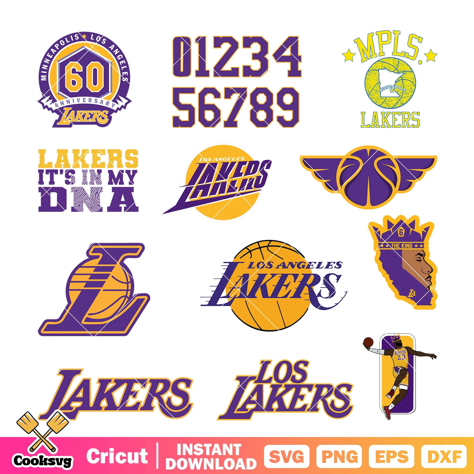 Lakers it's in my dna bundle svg, los angeles lakers nba svg