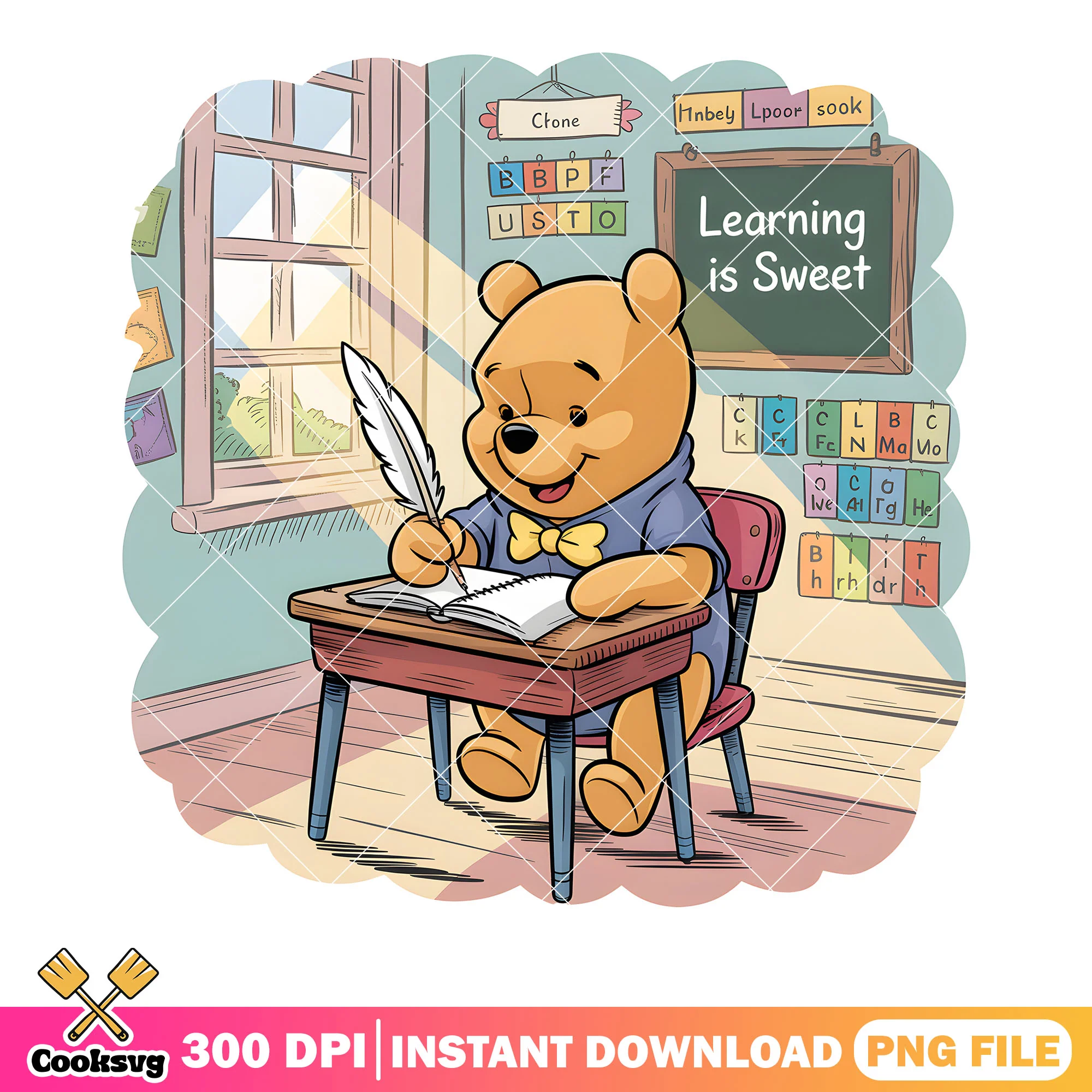 Learning is sweet pooh png, winnie the pooh png, pooh bear png
