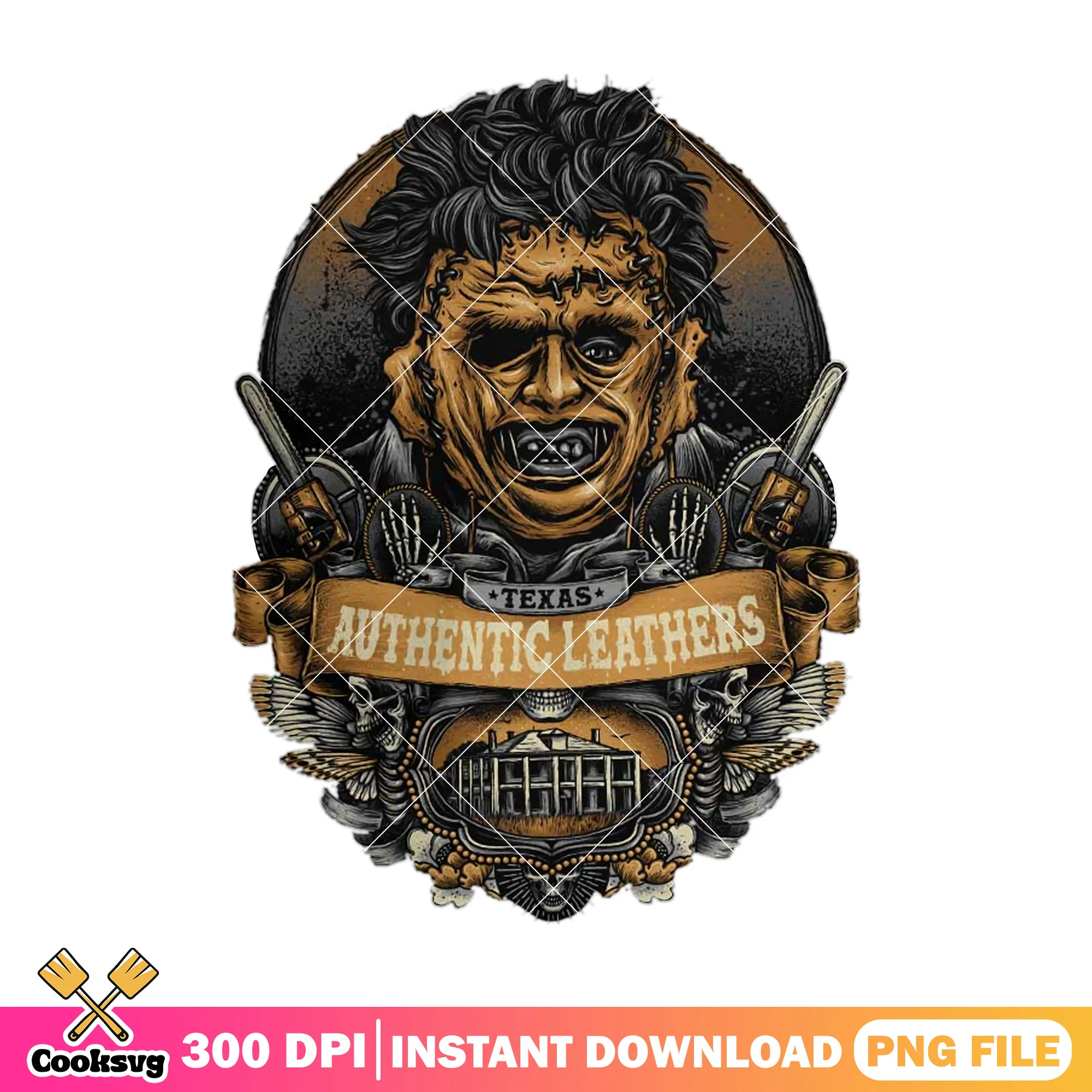 Leather face taxas authentic leathers png, halloween films png