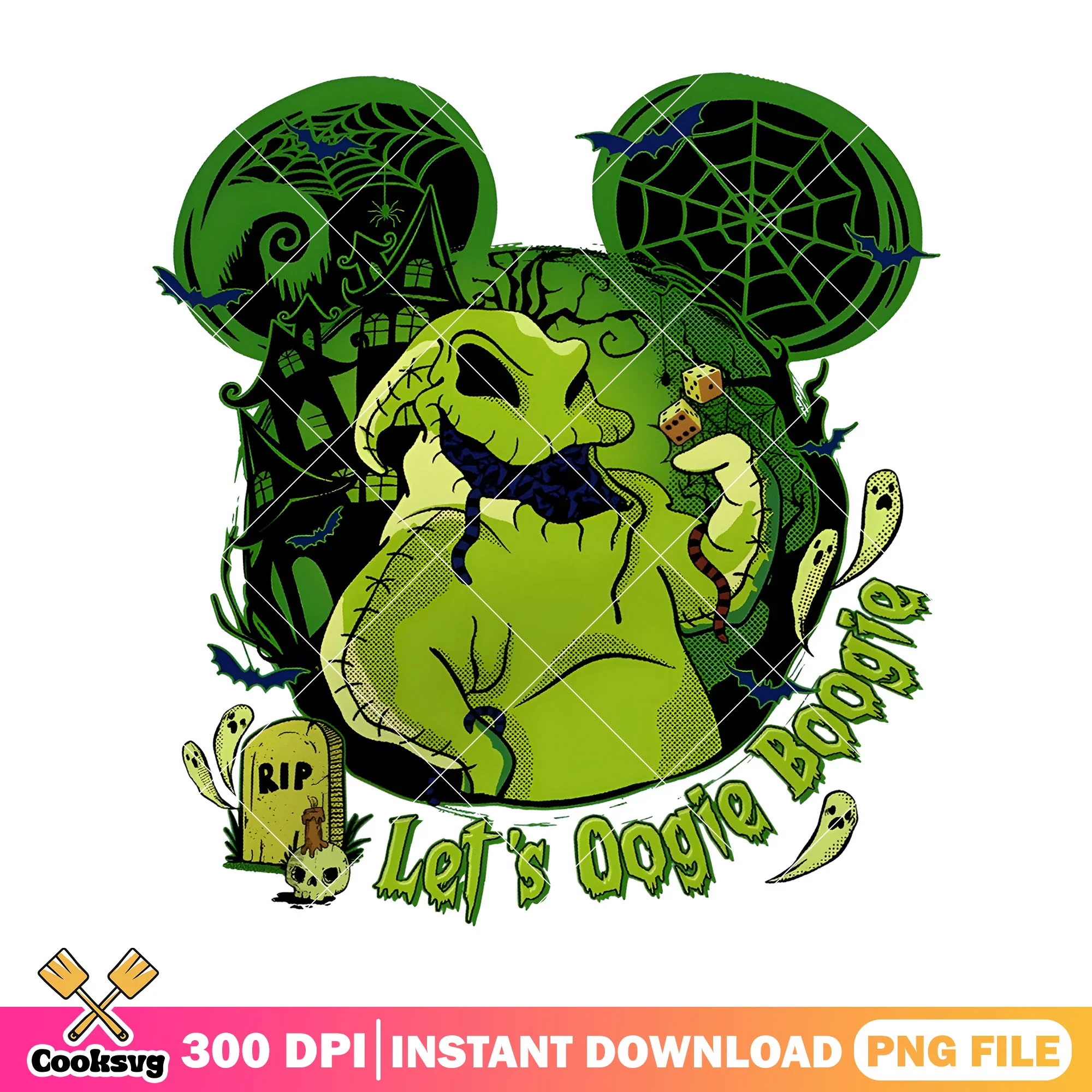 Let's oogie boogie png, horror cartoon png, halloween spirit png