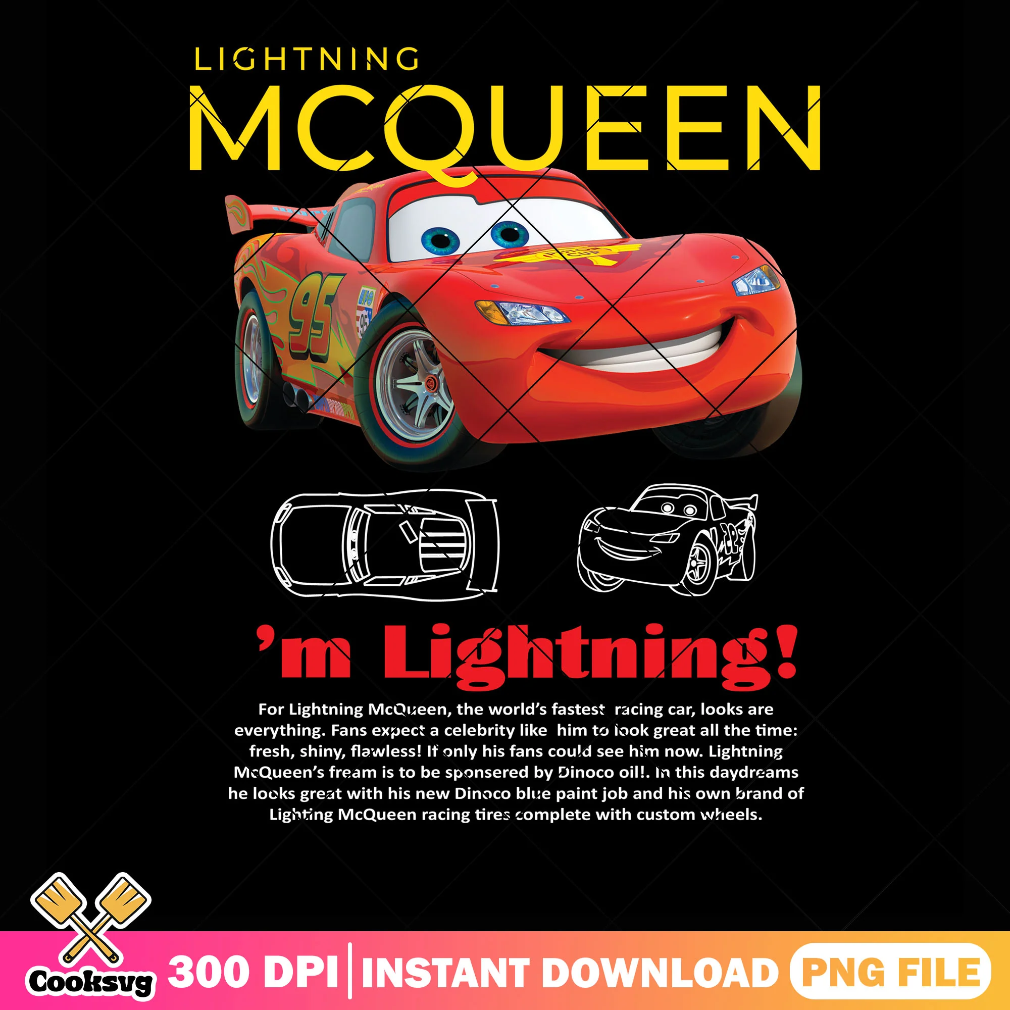 Lighting McQueen png, race car png, Disney Pixar png