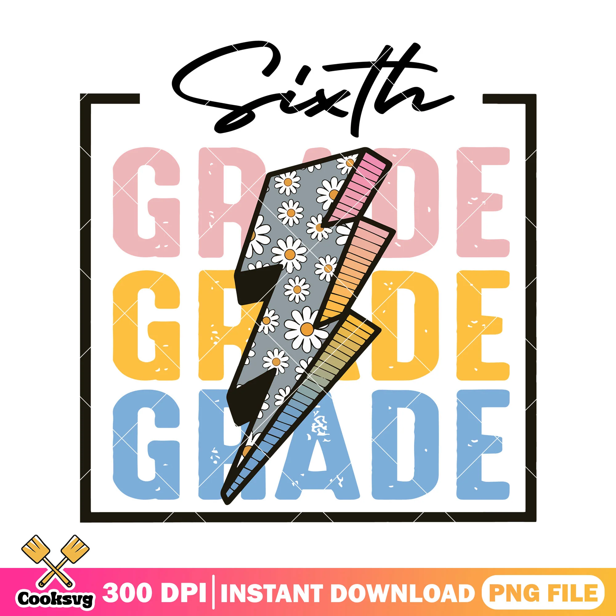 Lightning sixth grade png, poster cute png, back to school day png