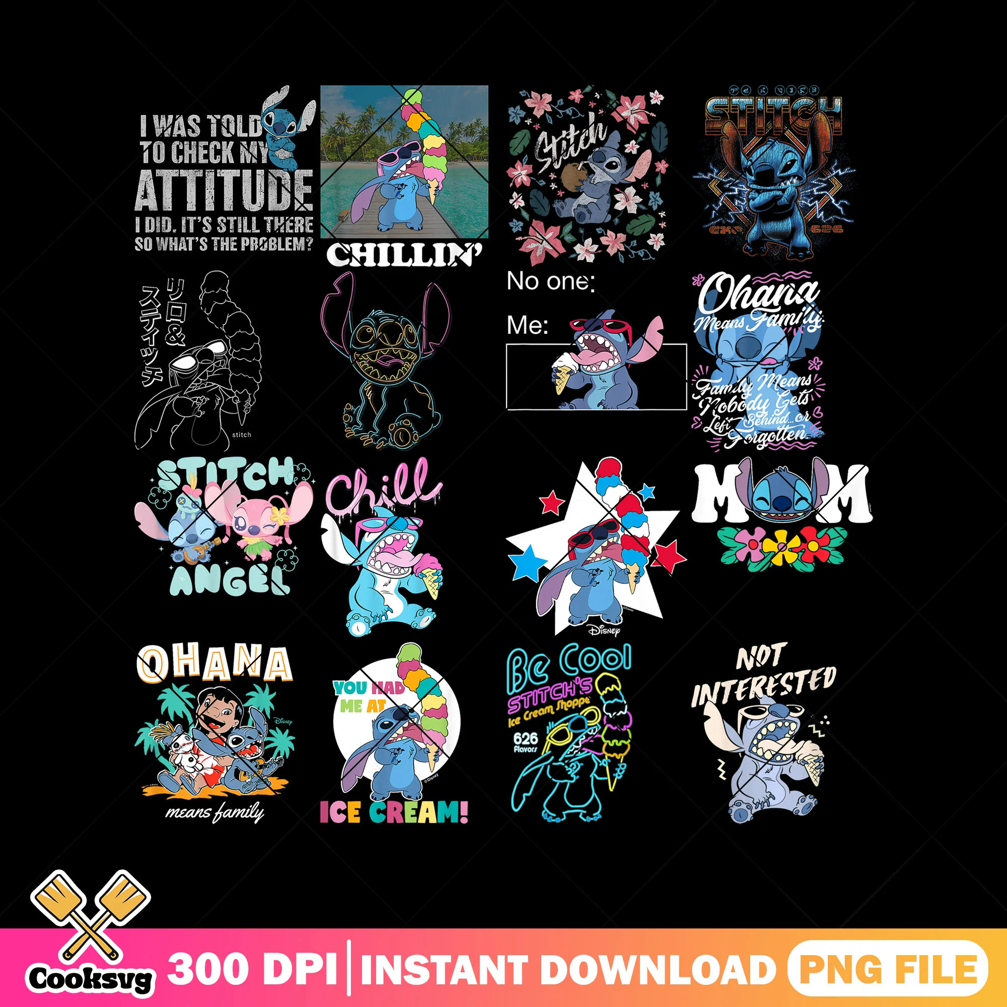 Lilo stitch quote png bundle, lilo and stitch png, stitch quotes png