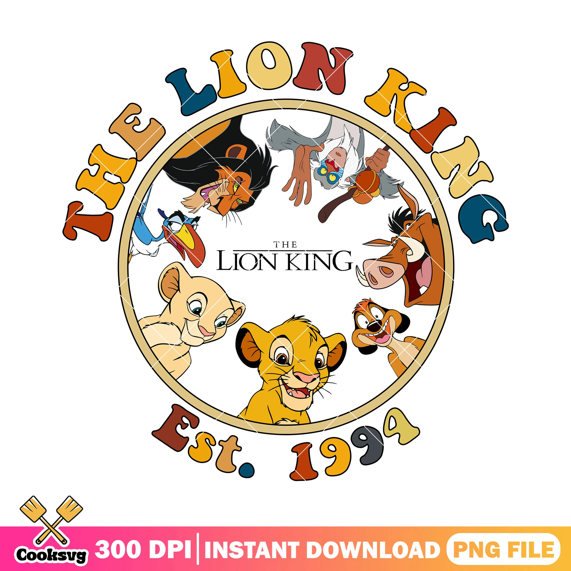 Lion king est 1994 circle png, simba friends png, the lion king png