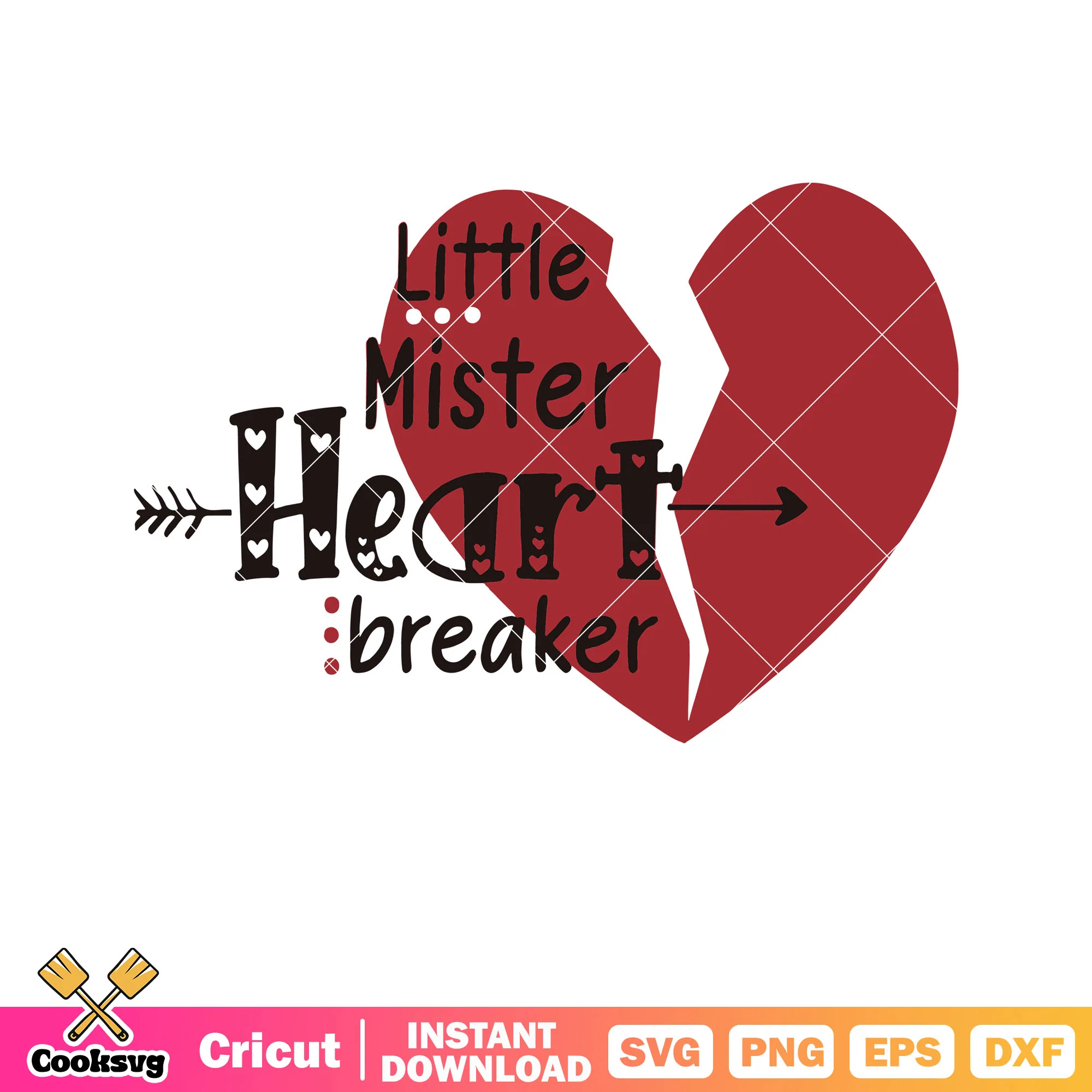 Little mister heart breaker svg, heart break svg, little miss svg
