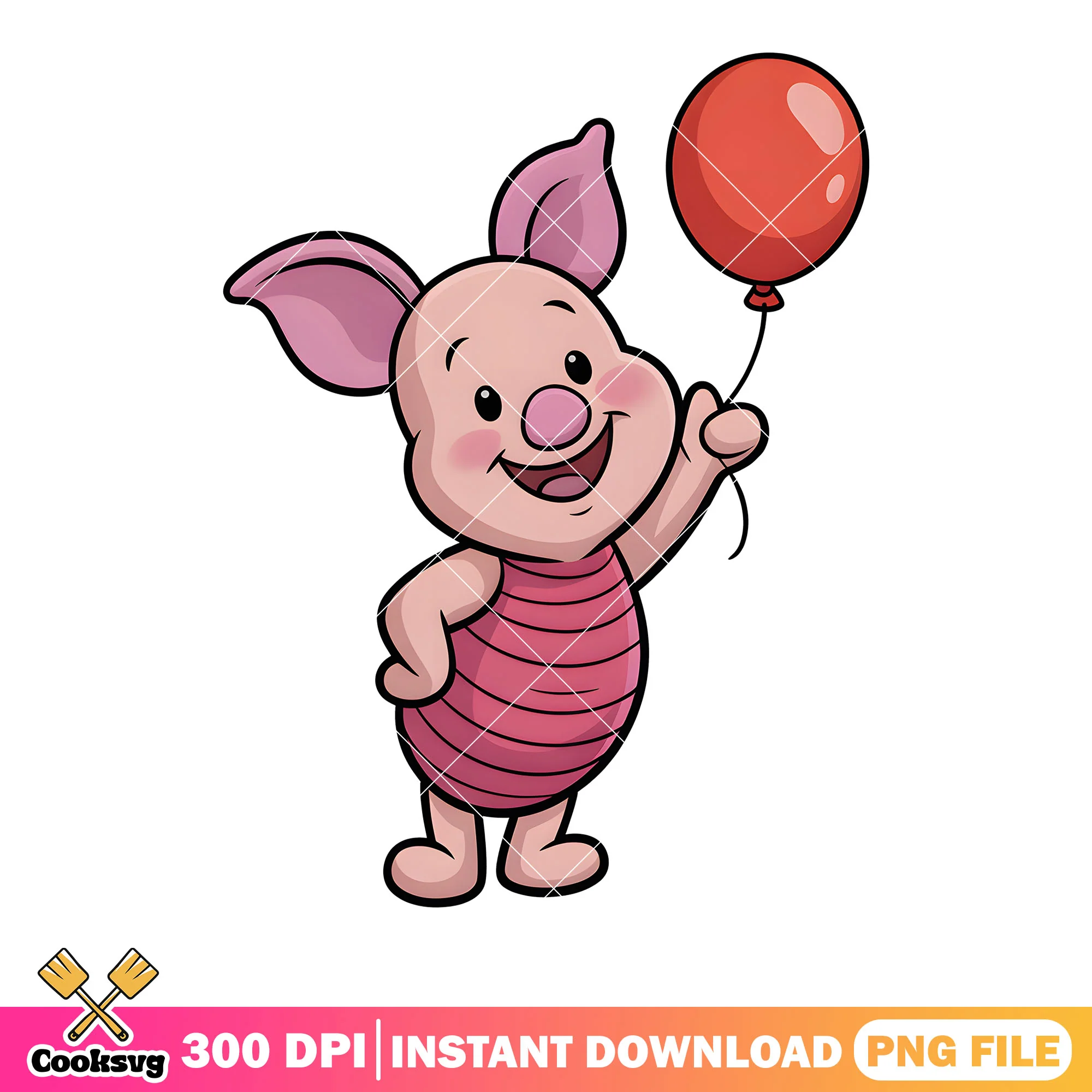 Little piglet balloon cute png, winnie the pooh png, disney piglet png