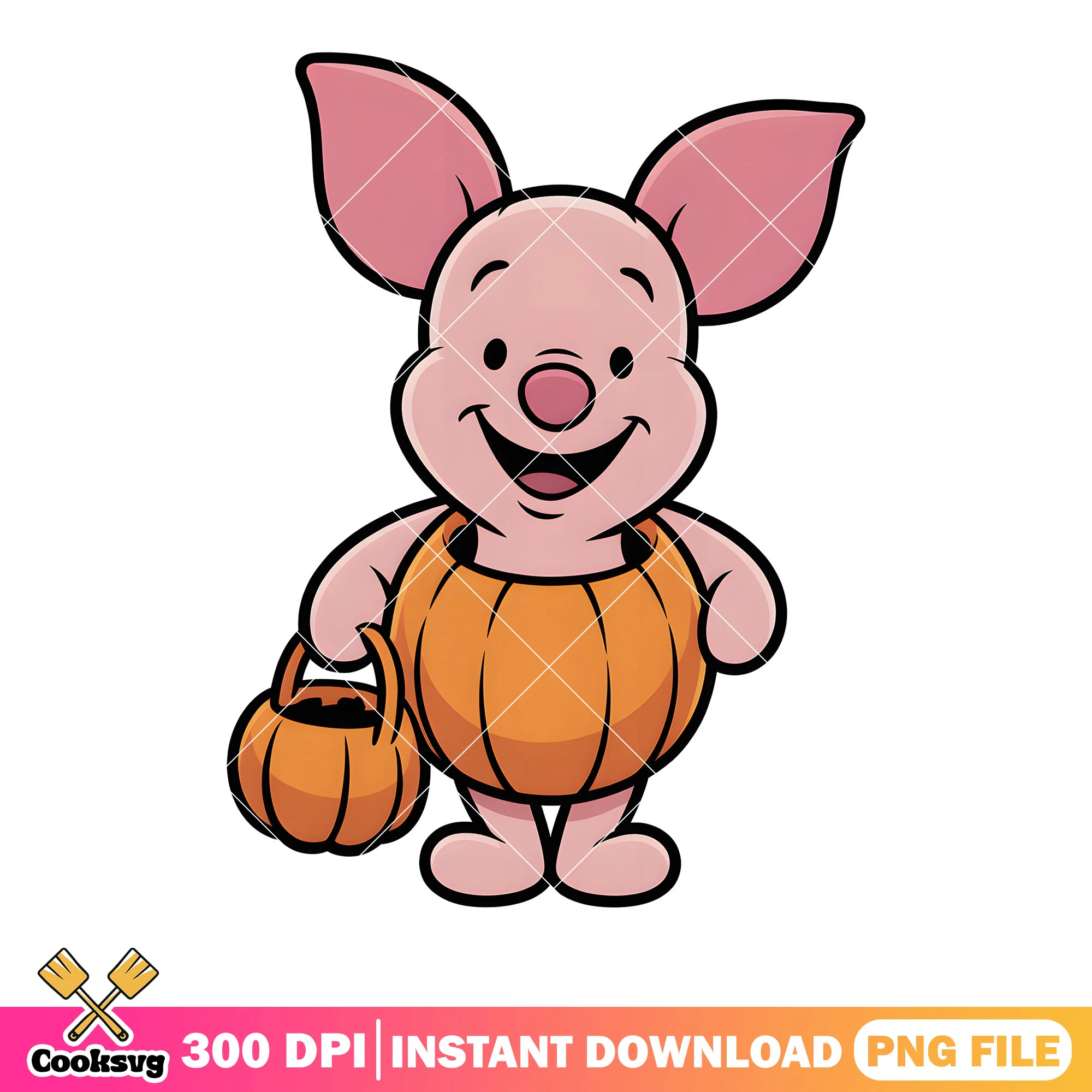 Little piglet pumpkin png, winnie the pooh piglet png, halloween png