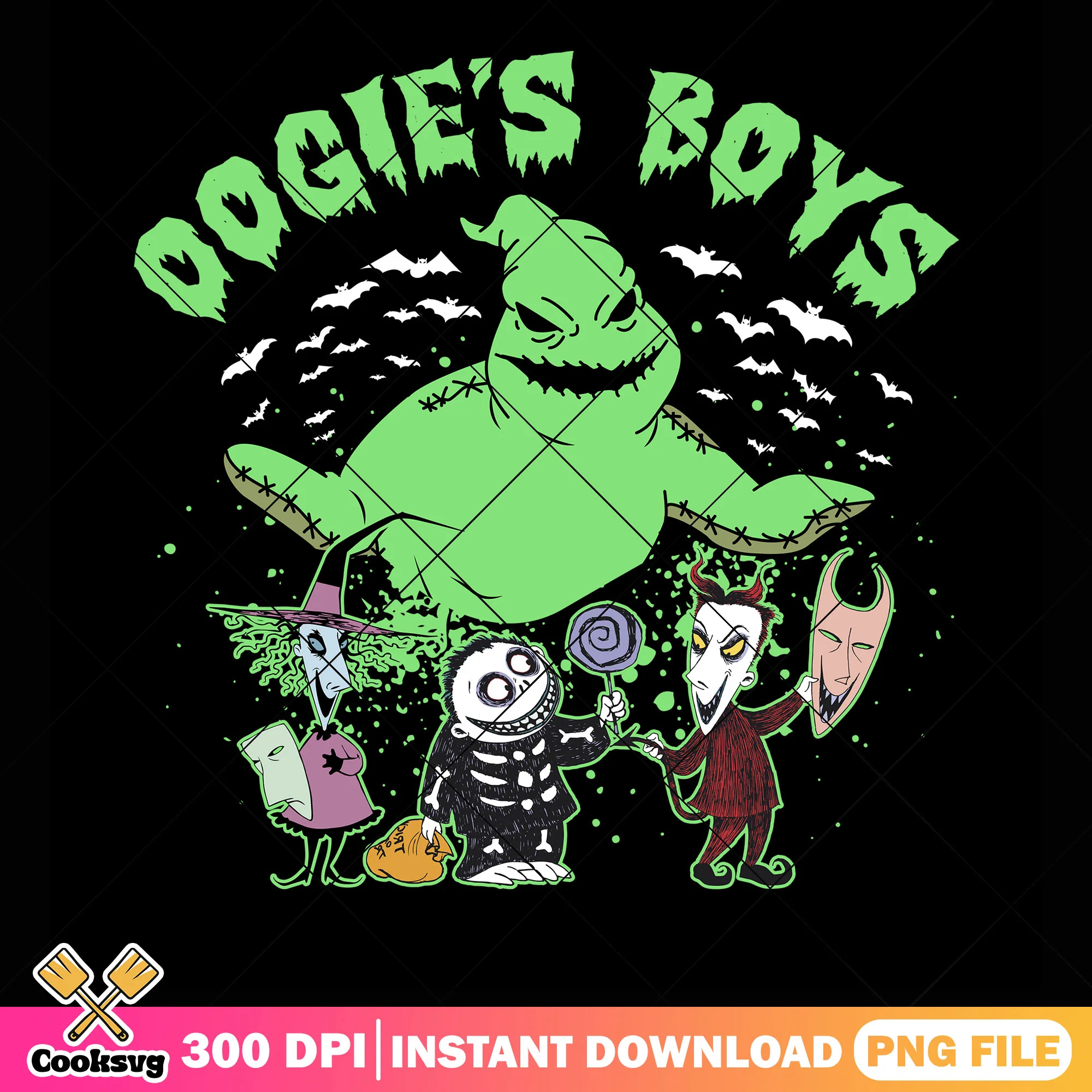 Lock shock and barrel png, oogie boogie png, halloween scary night png