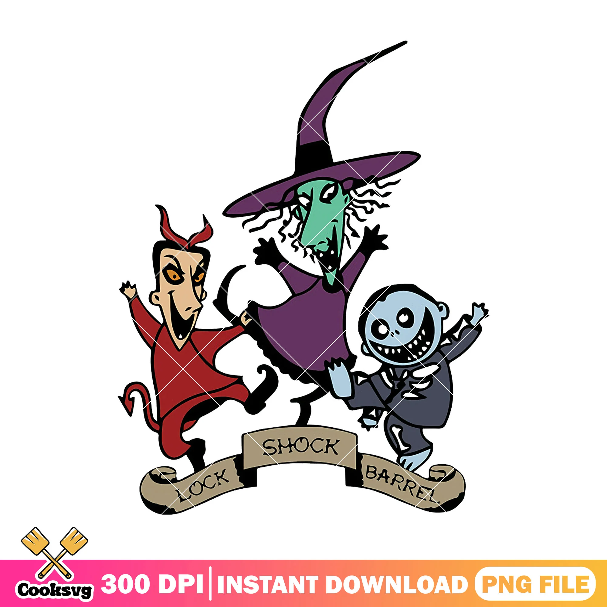Lock shock barrel png, halloween cartoon png, disney world png