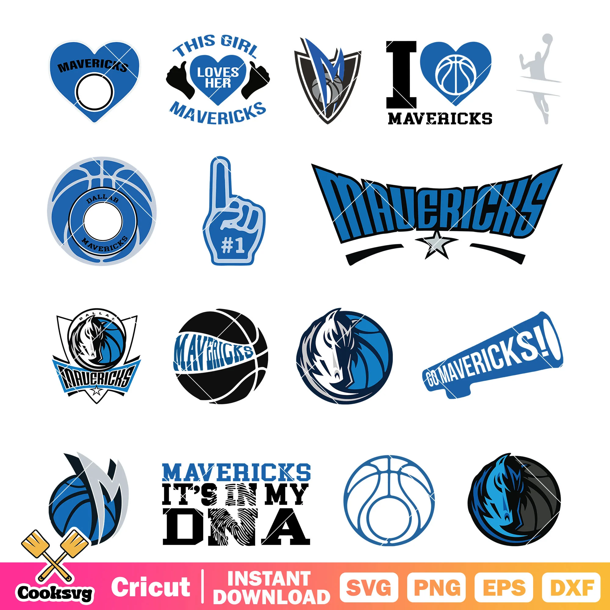 Logo Dallas Mavericks design bundle svg, nba team logos svg