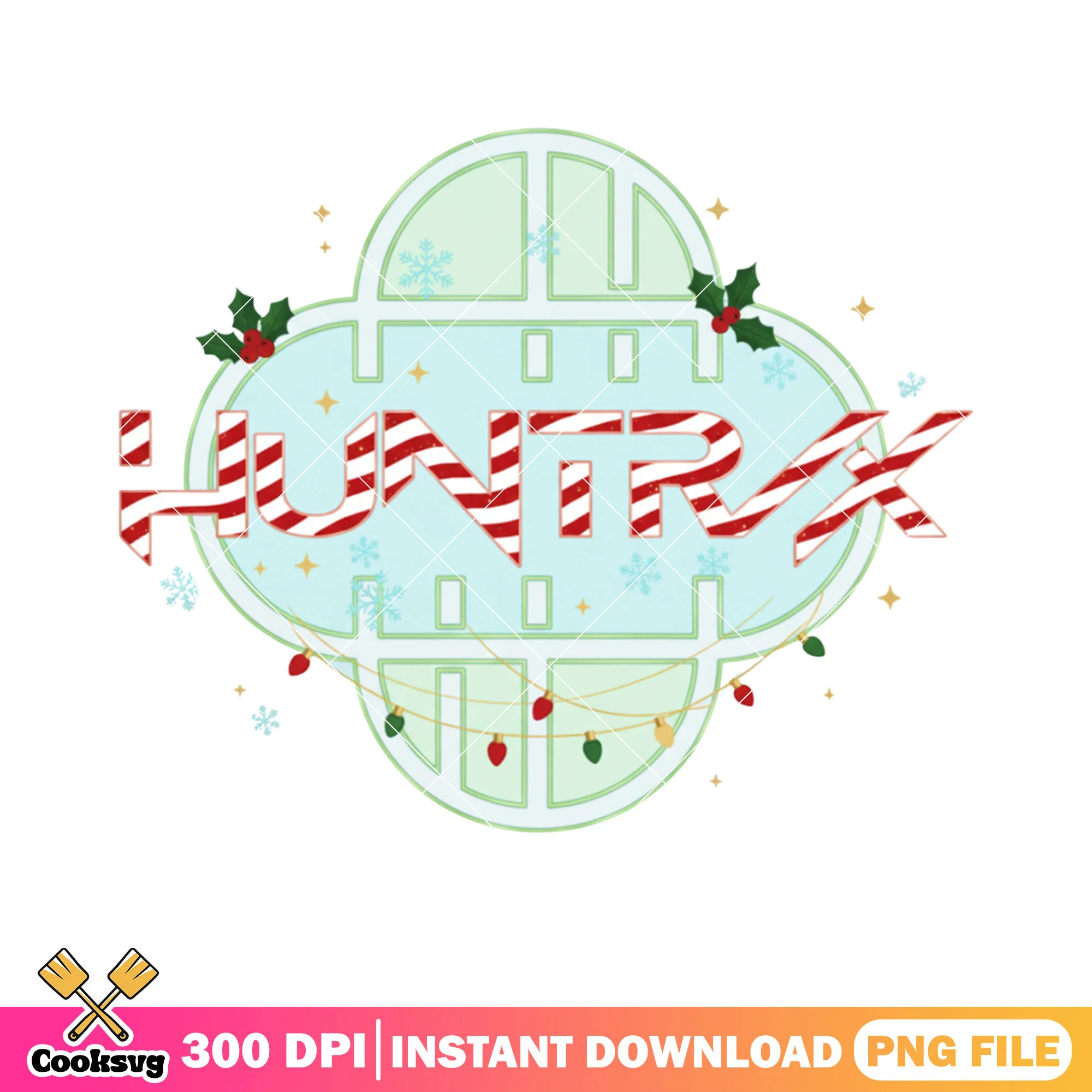 Logo kpop demon hunters christmas logo png, huntrix png, noel png