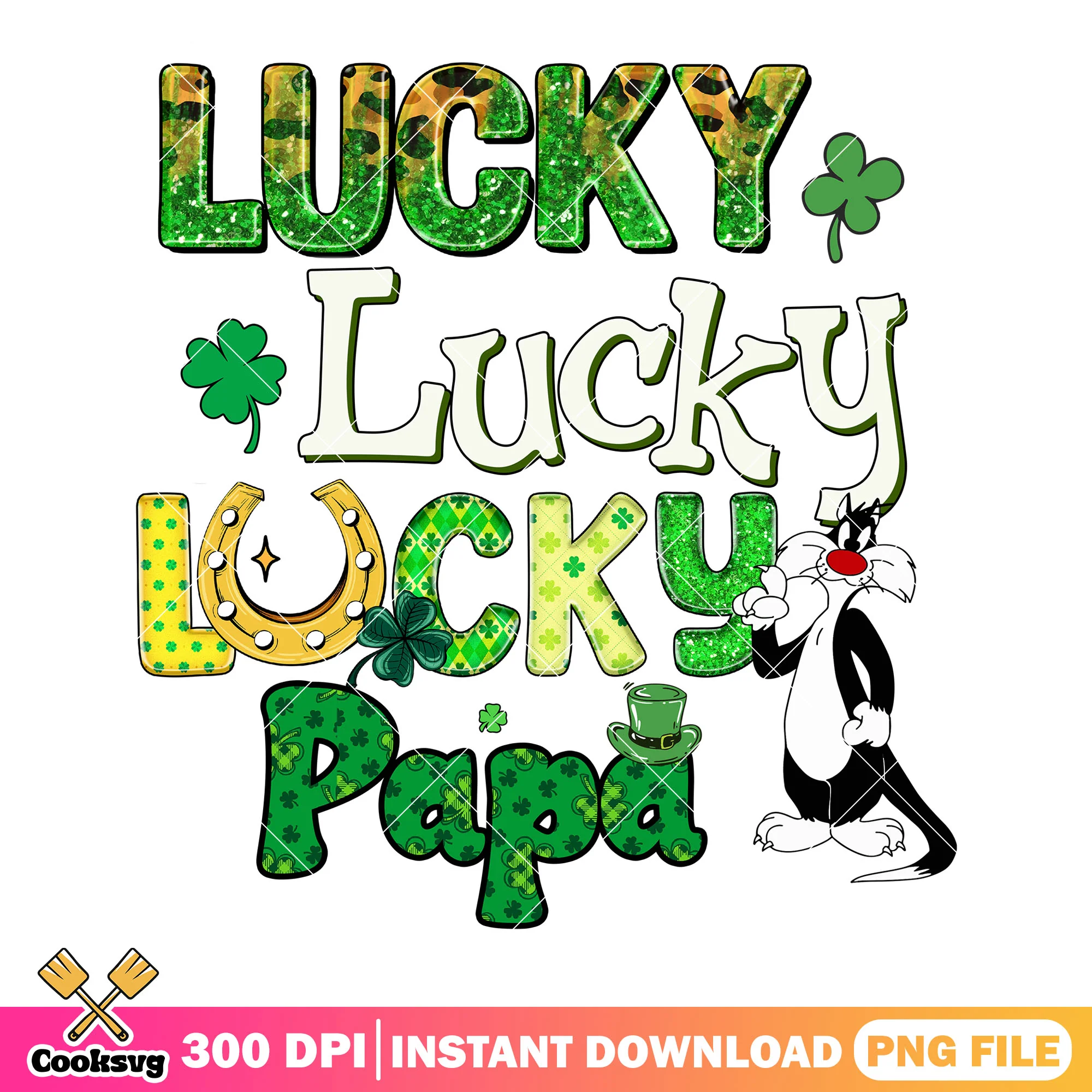 Looney tunes cat lucky papa png, looney tunes cat png, lucky papa png