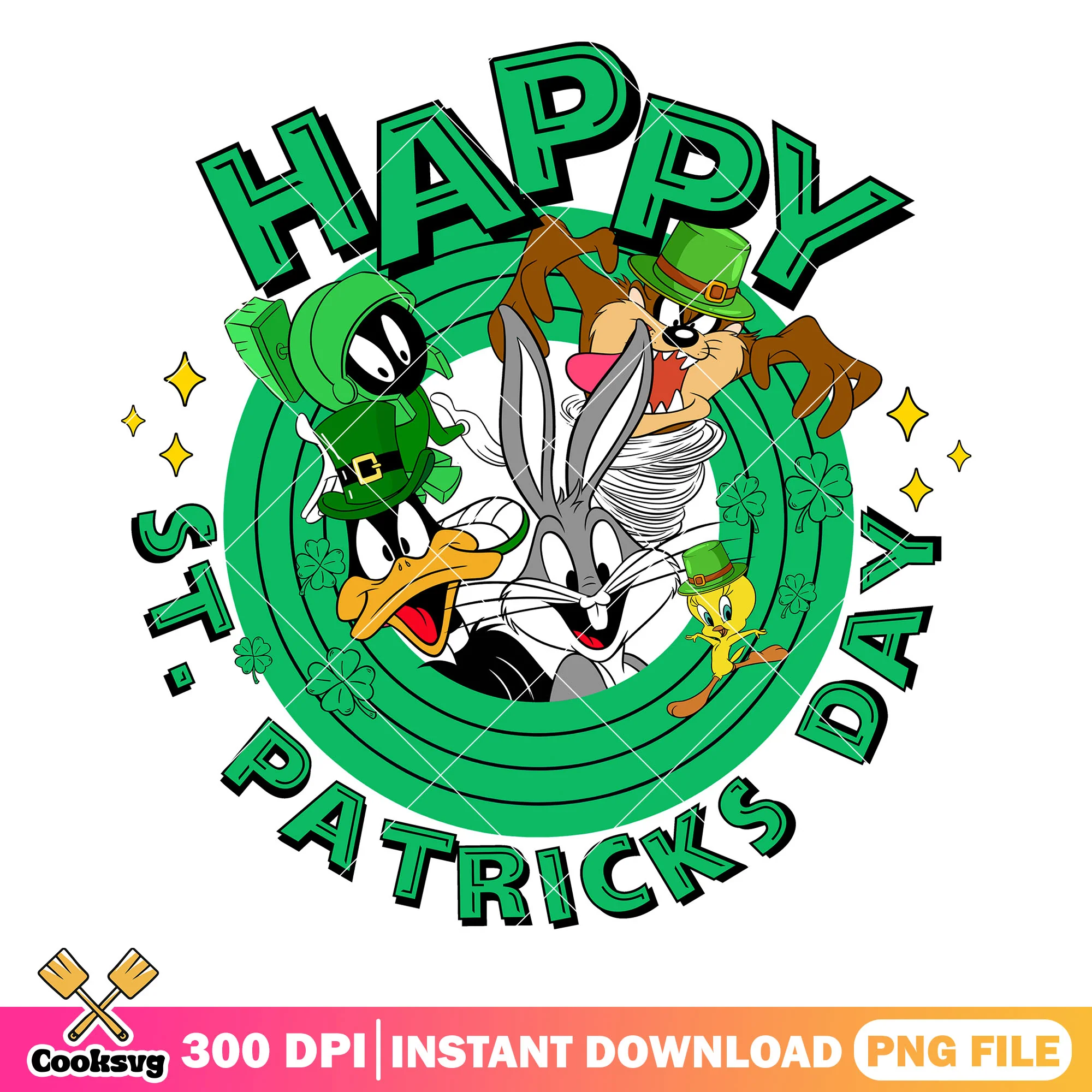 Looney tunes happy saint patrick png, looney tunes png
