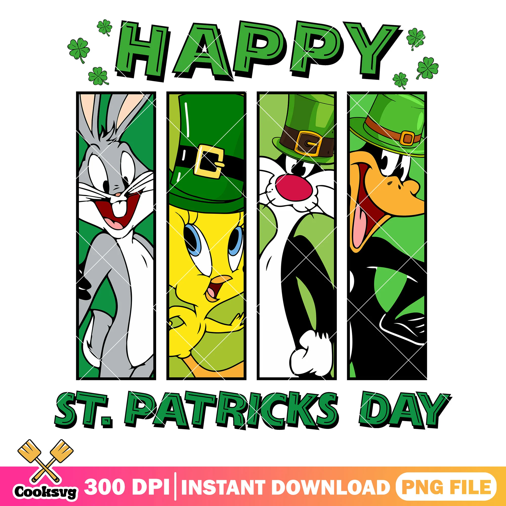 Looney tunes happy st patrick day png, looney tunes characters png