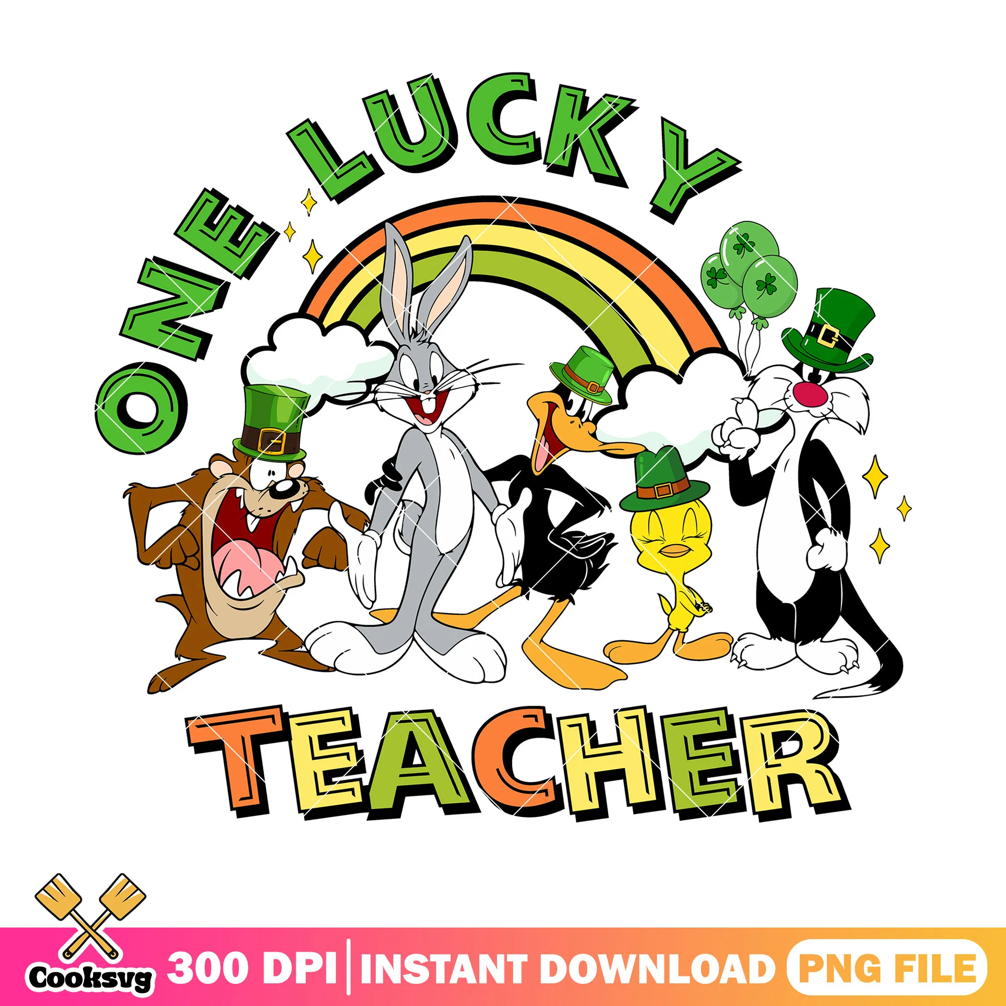 Looney Tunes one lucky teacher png, looney tunes characters png