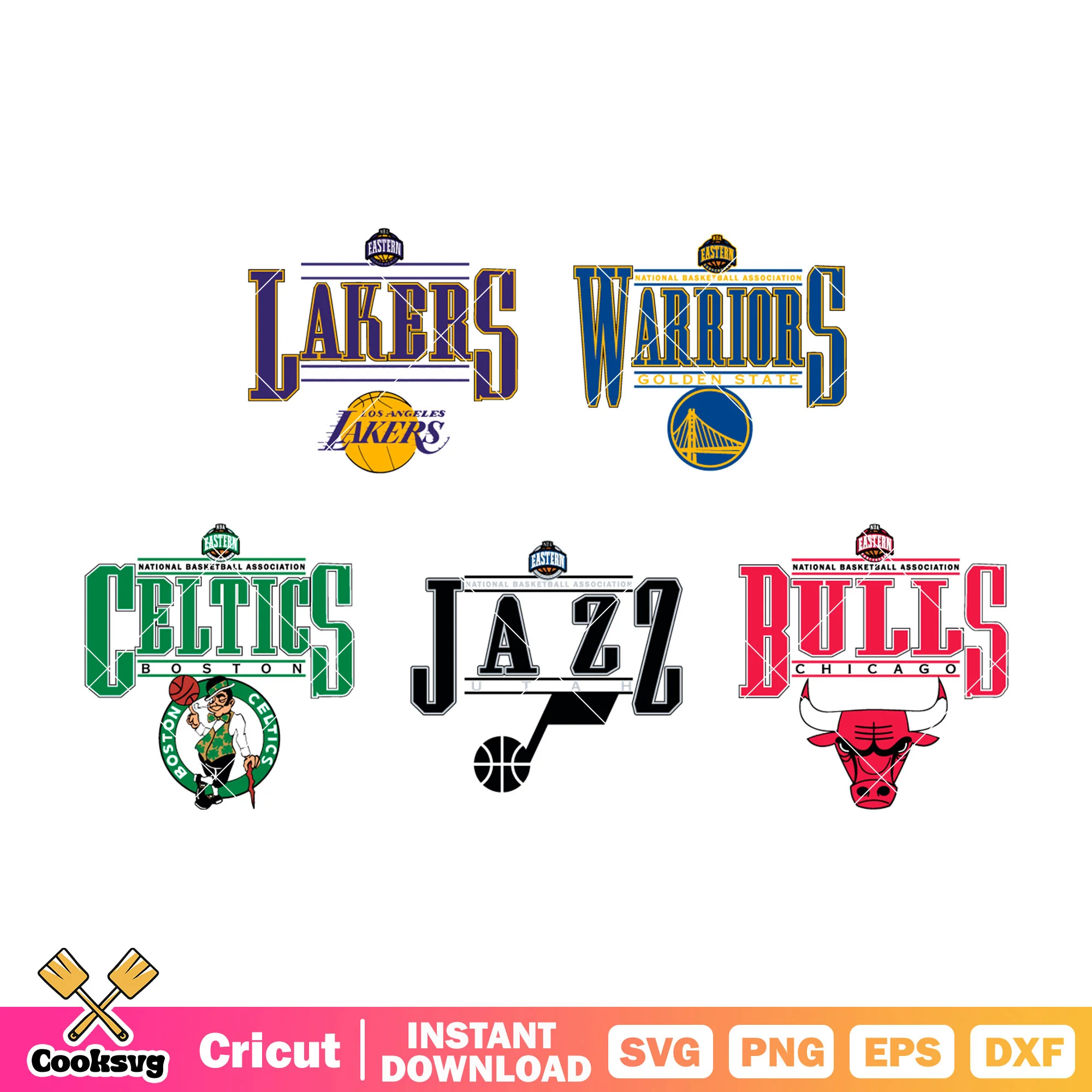 Los angeles lakers logo bundle svg, nba basketball teams svg