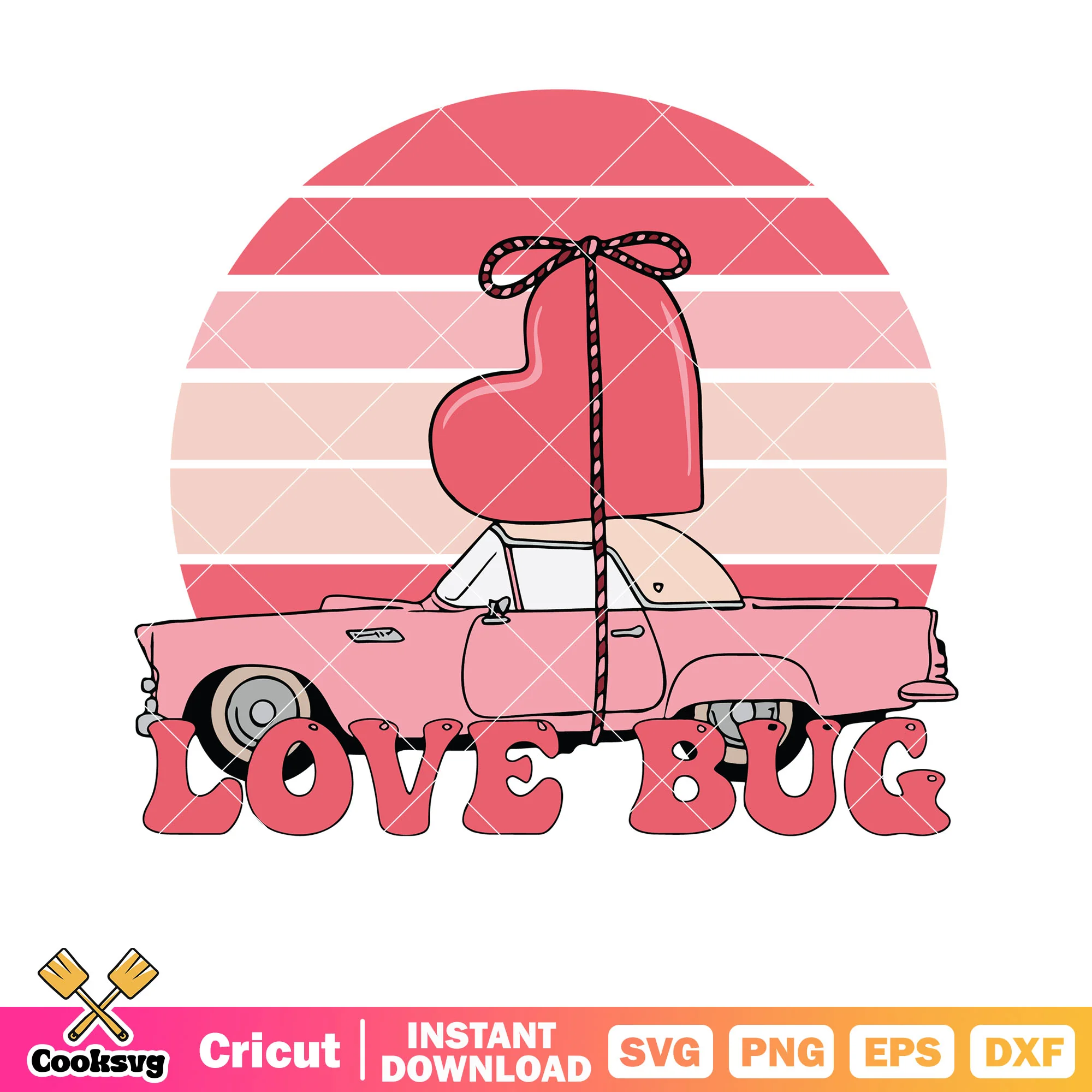 Love bug pink valentine vibes svg, love bug valentine svg