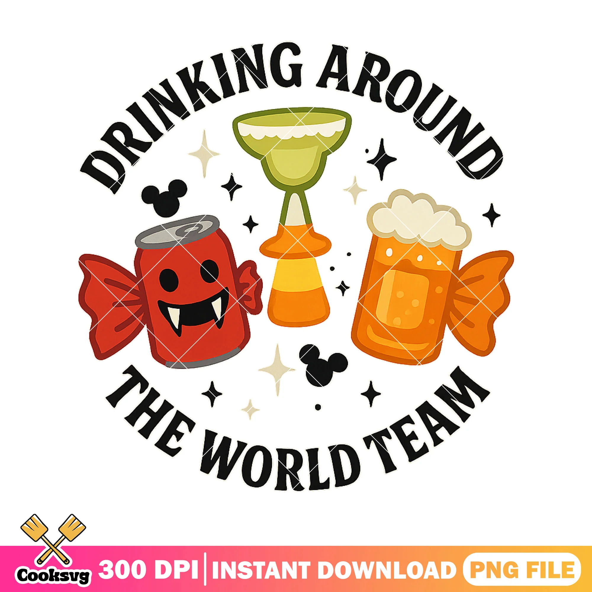 Love drinking world png, spirit halloween png, disney drinks png
